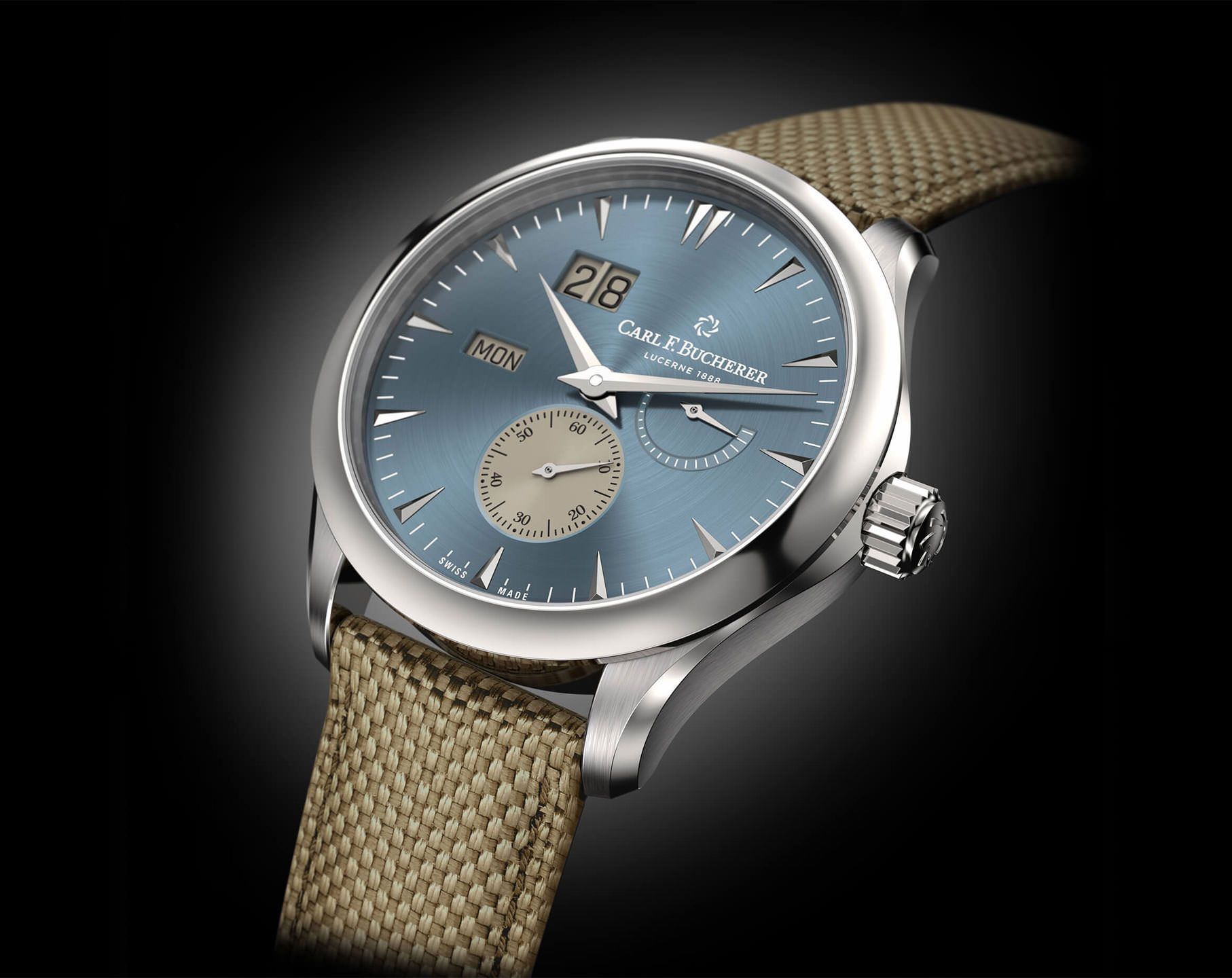 Carl F. Bucherer Manero Peripheral BigDate Blue Dial 42 mm Automatic Watch For Men - 2