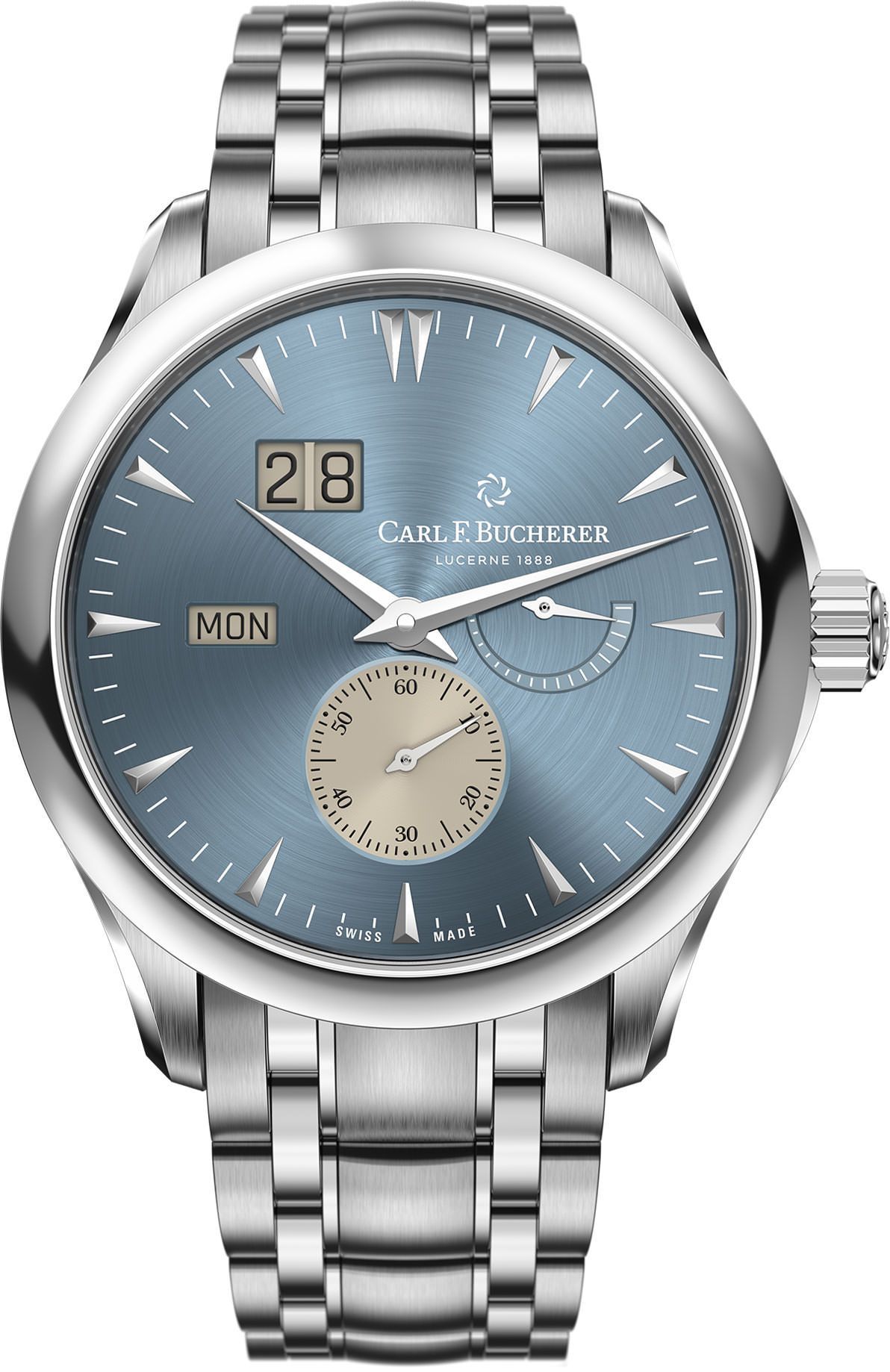 Carl F. Bucherer Manero Peripheral BigDate Blue Dial 42 mm Automatic Watch For Men - 1
