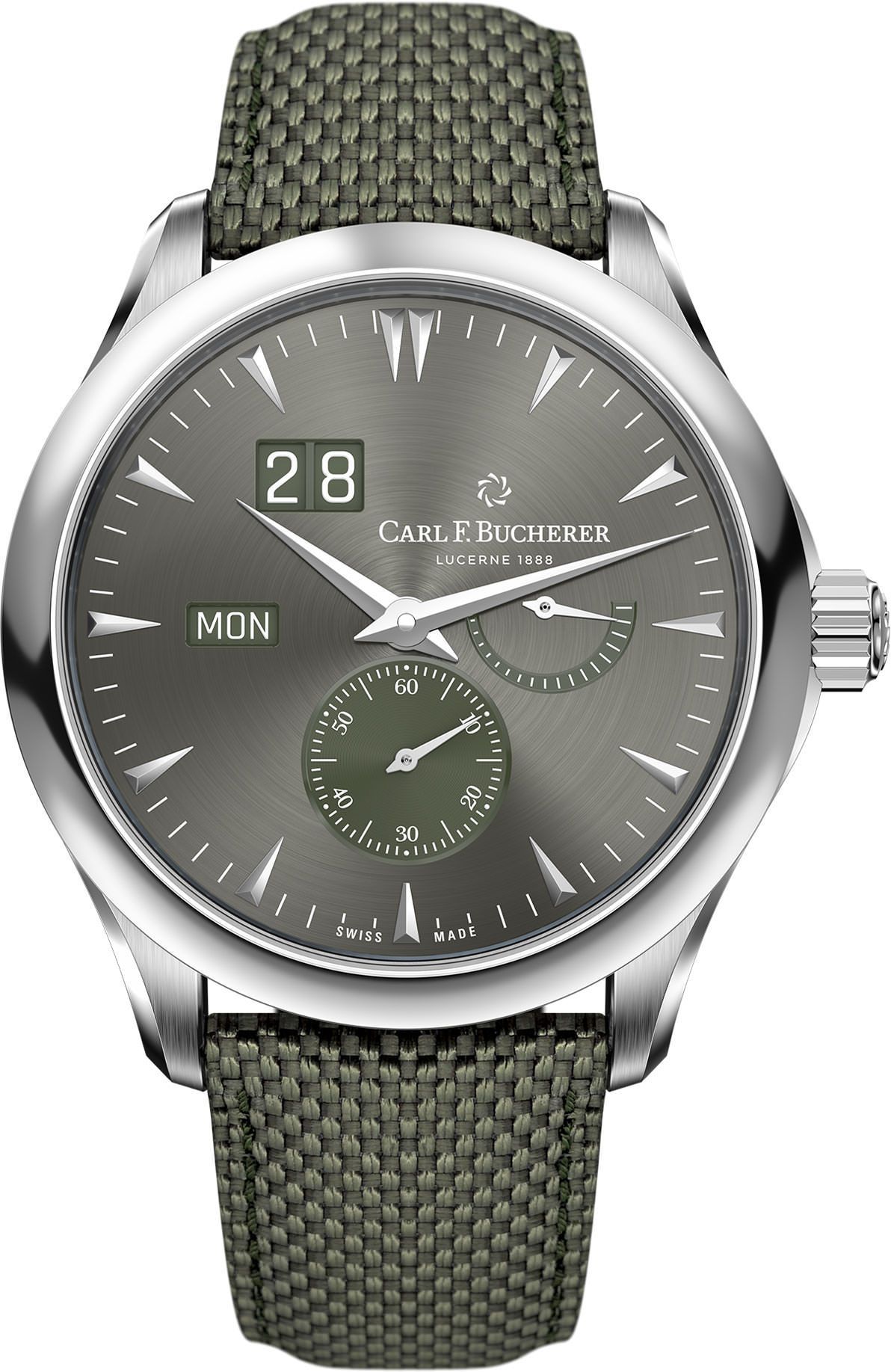 Carl F. Bucherer Manero Peripheral BigDate Grey Dial 42 mm Automatic Watch For Men - 1