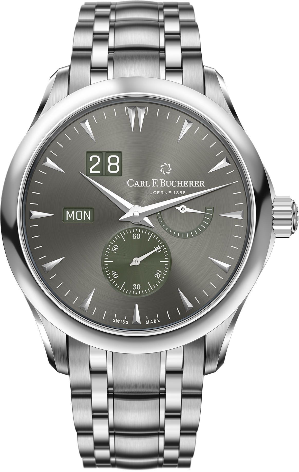Carl F. Bucherer Manero Peripheral BigDate Grey Dial 42 mm Automatic Watch For Men - 1