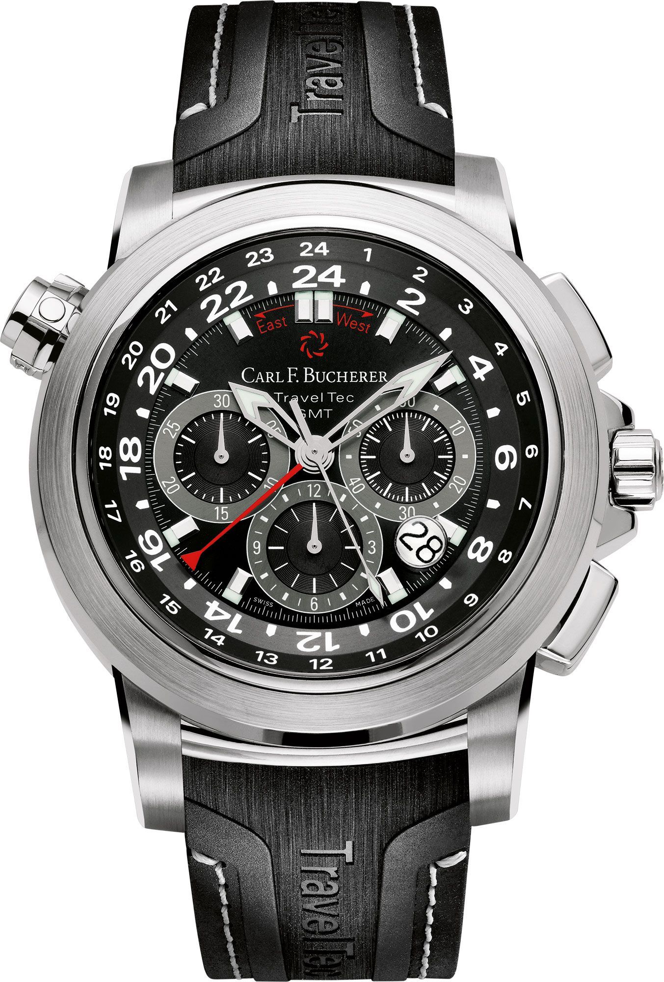 Carl F. Bucherer TravelTec 46.6 mm Watch in Black Dial For Men - 1