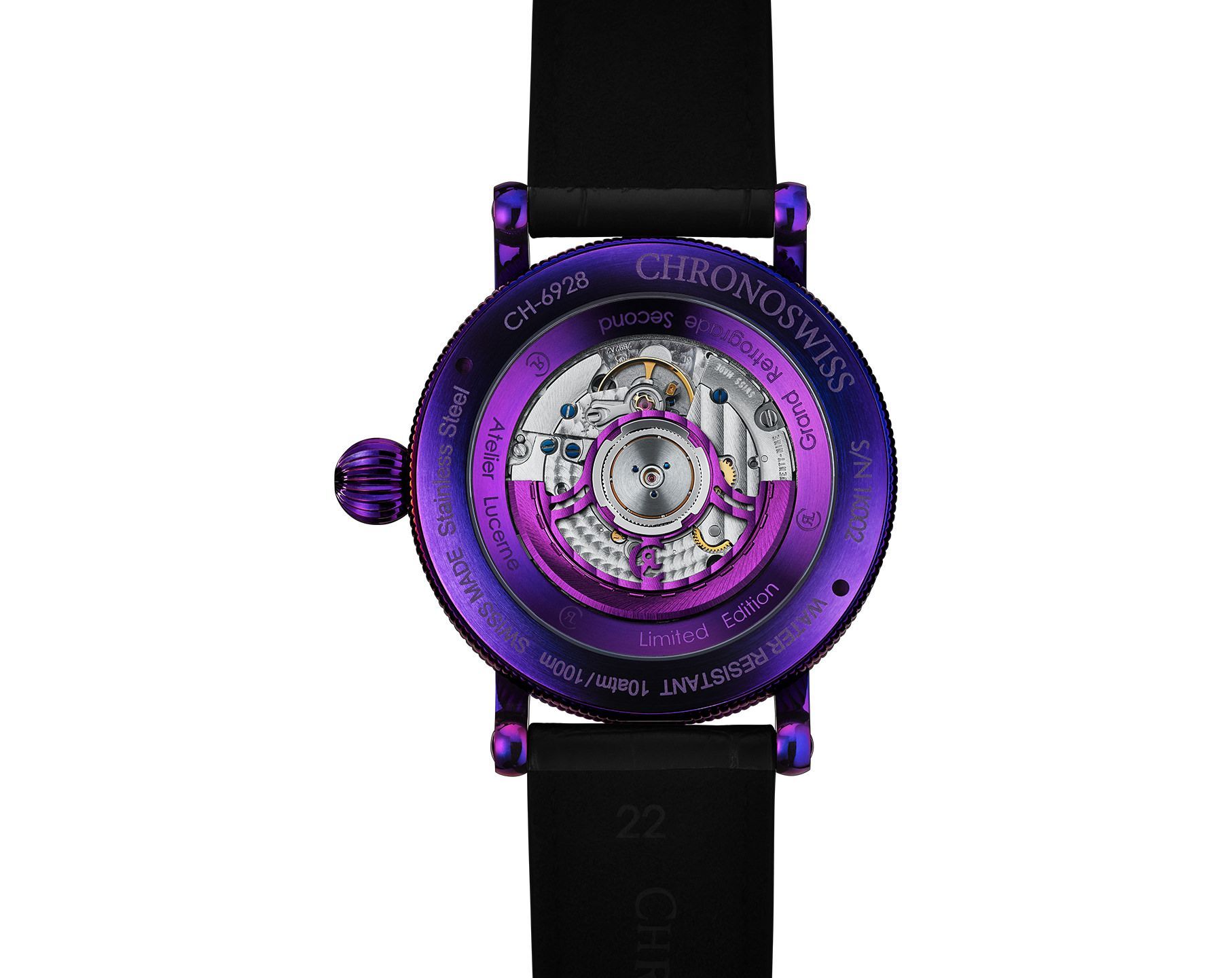 Chronoswiss Open Gear Open Gear ReSec Purple Dial 44 mm Automatic Watch For Men - 2