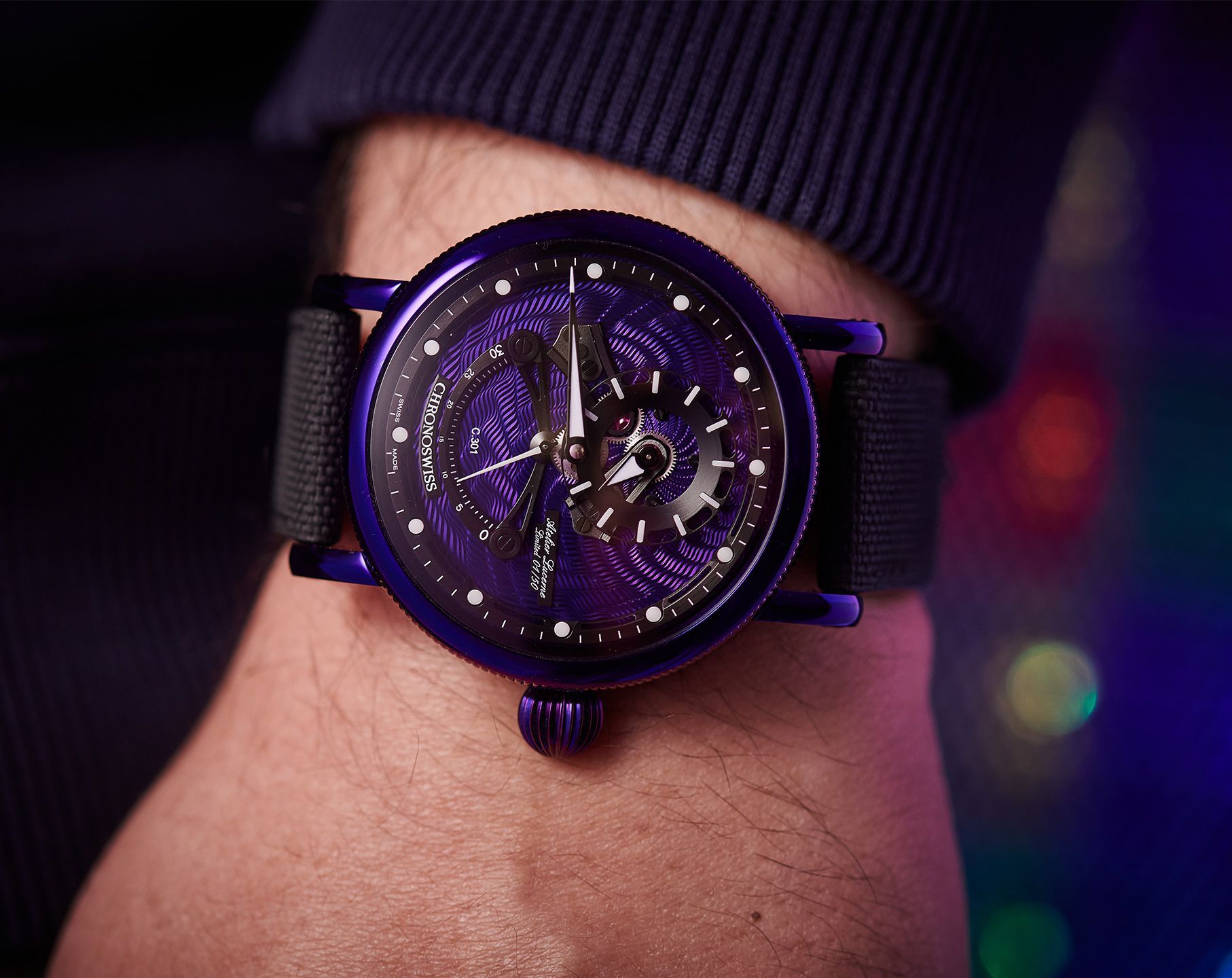 Chronoswiss Open Gear Open Gear ReSec Purple Dial 44 mm Automatic Watch For Men - 4