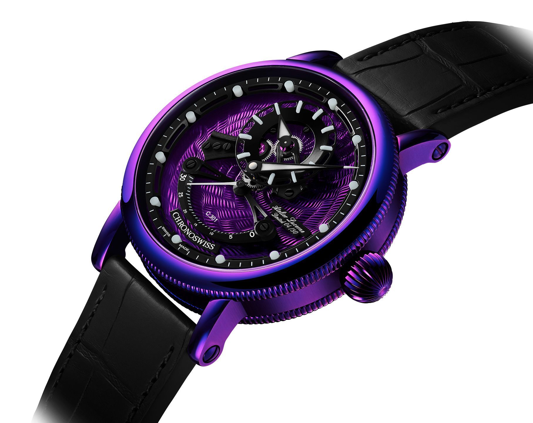 Chronoswiss Open Gear Open Gear ReSec Purple Dial 44 mm Automatic Watch For Men - 7