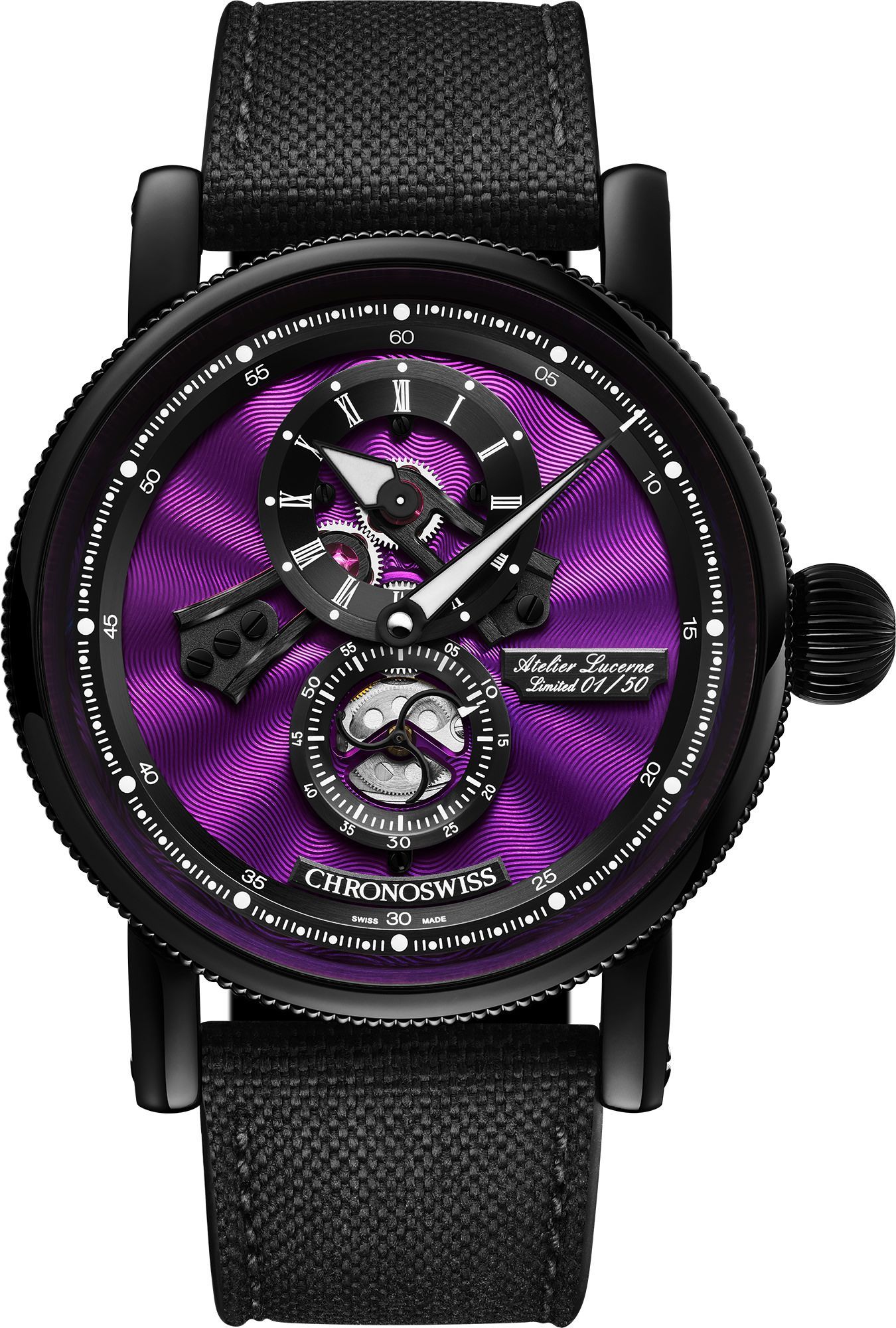Chronoswiss Open Gear Flying Regulator Open Gear Purple Dial 41 mm Automatic Watch For Men - 1