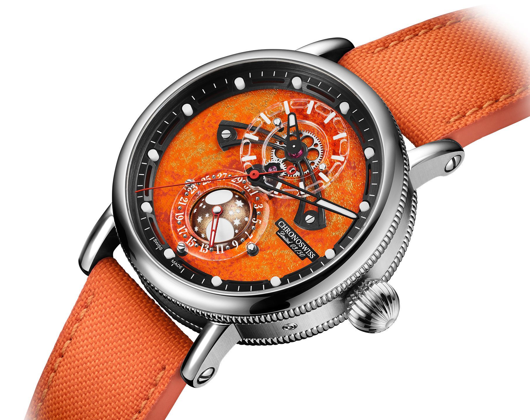 Chronoswiss Space Timer  Orange Dial 44 mm Automatic Watch For Men - 2