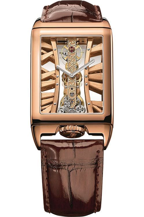 Corum Golden Bridge Rectangle 42.2 mm Watch in Rose Gold Dial