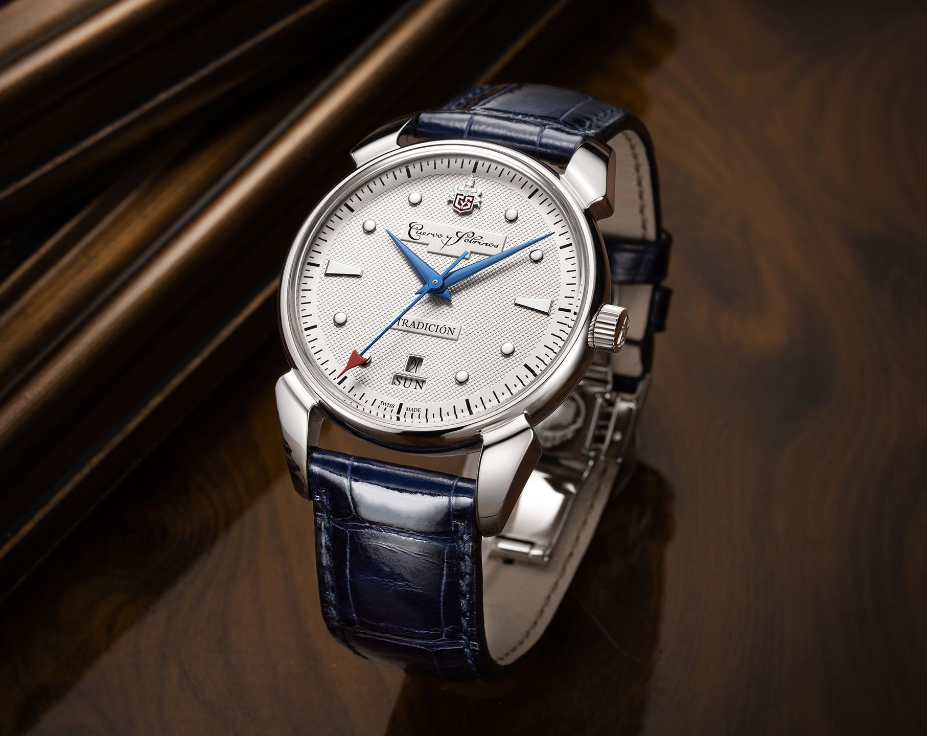 Cuervo y Sobrinos Historiador Tradición "San Rafael" Silver Dial 40 mm Automatic Watch For Men - 4