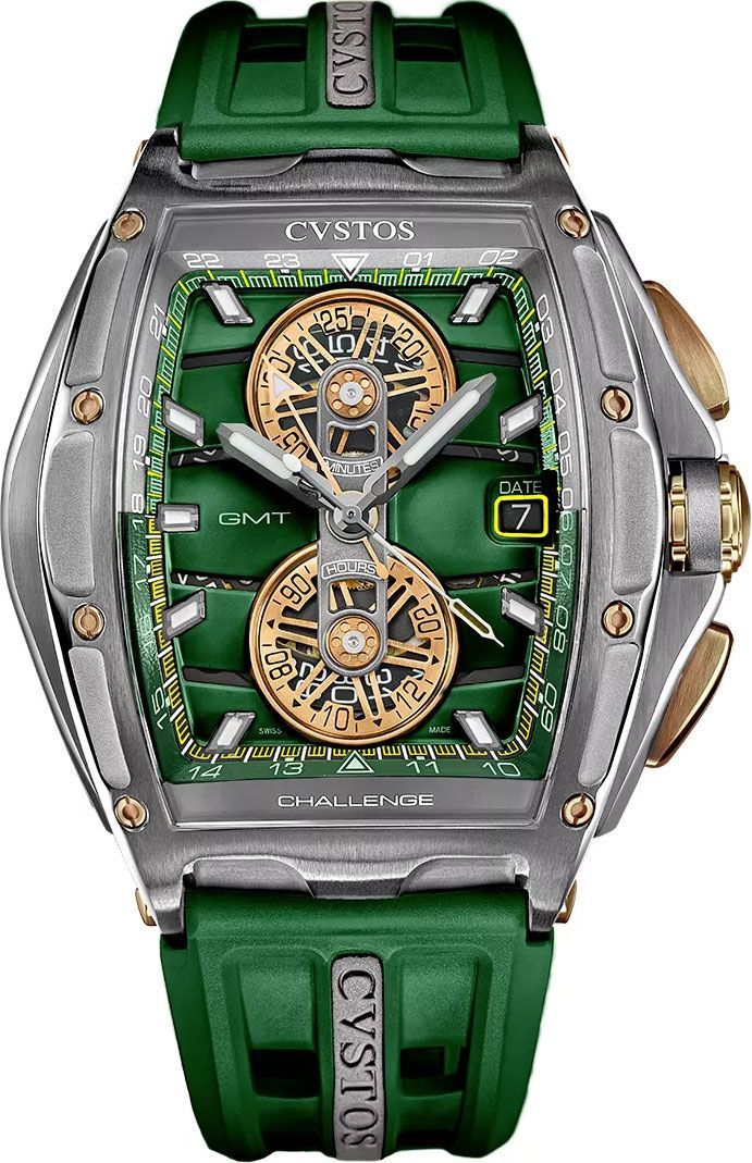 CVSTOS Racing Chrono GMT Green Dial 45 mm Automatic Watch For Men - 1