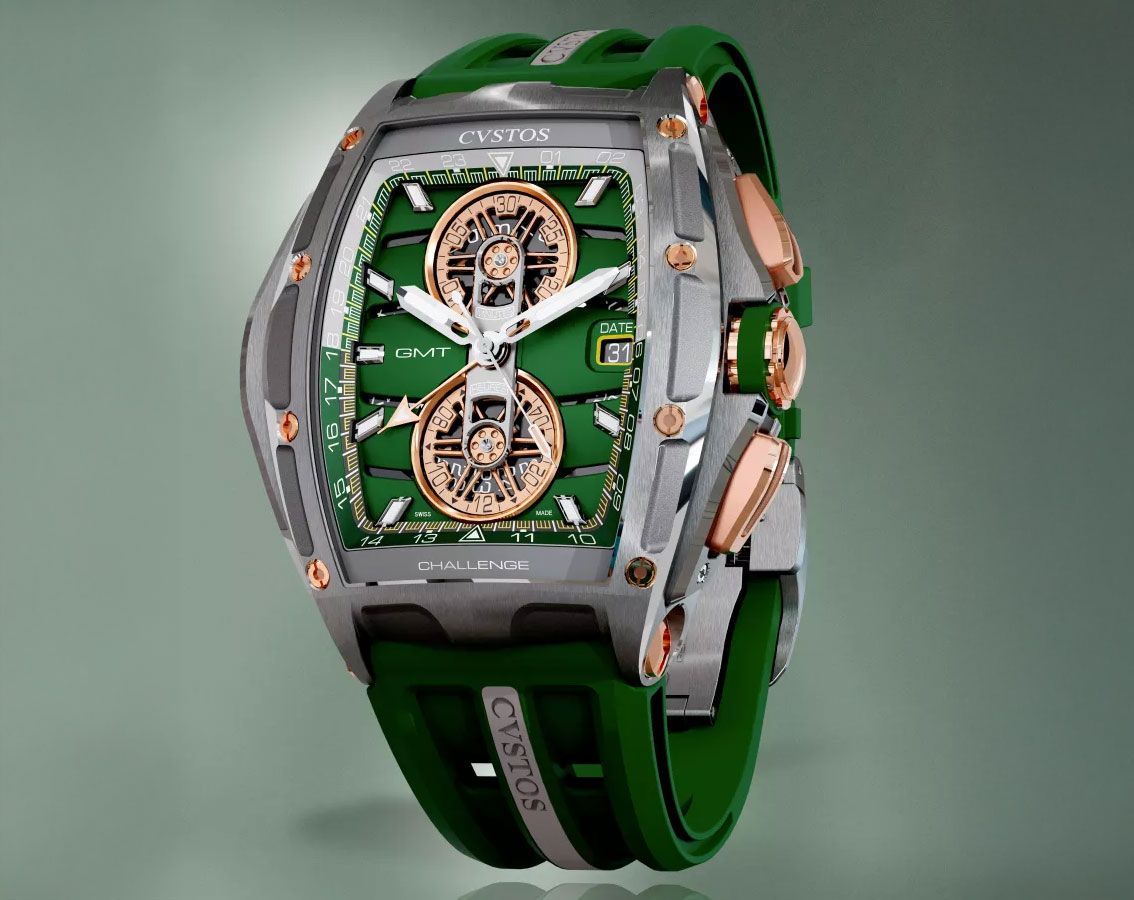 CVSTOS Racing Chrono GMT Green Dial 45 mm Automatic Watch For Men - 3