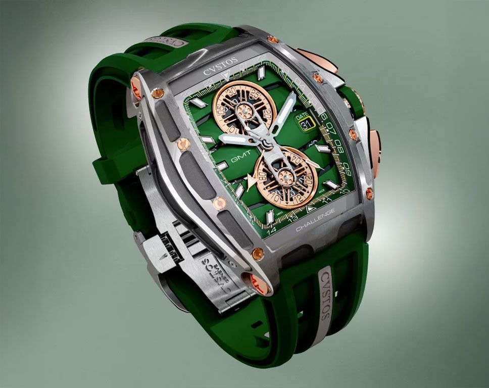 CVSTOS Racing Chrono GMT Green Dial 45 mm Automatic Watch For Men - 4
