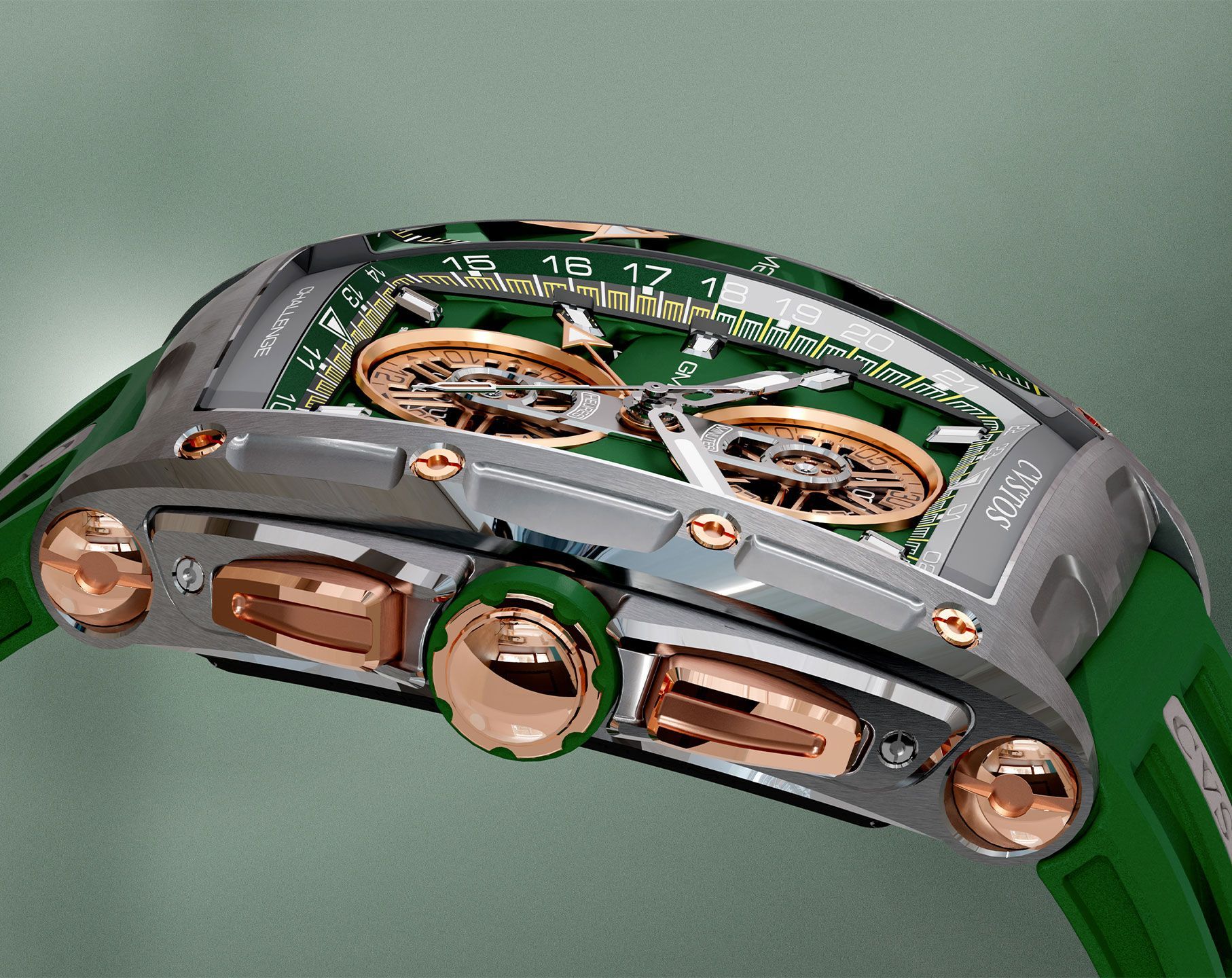 CVSTOS Racing Chrono GMT Green Dial 45 mm Automatic Watch For Men - 6