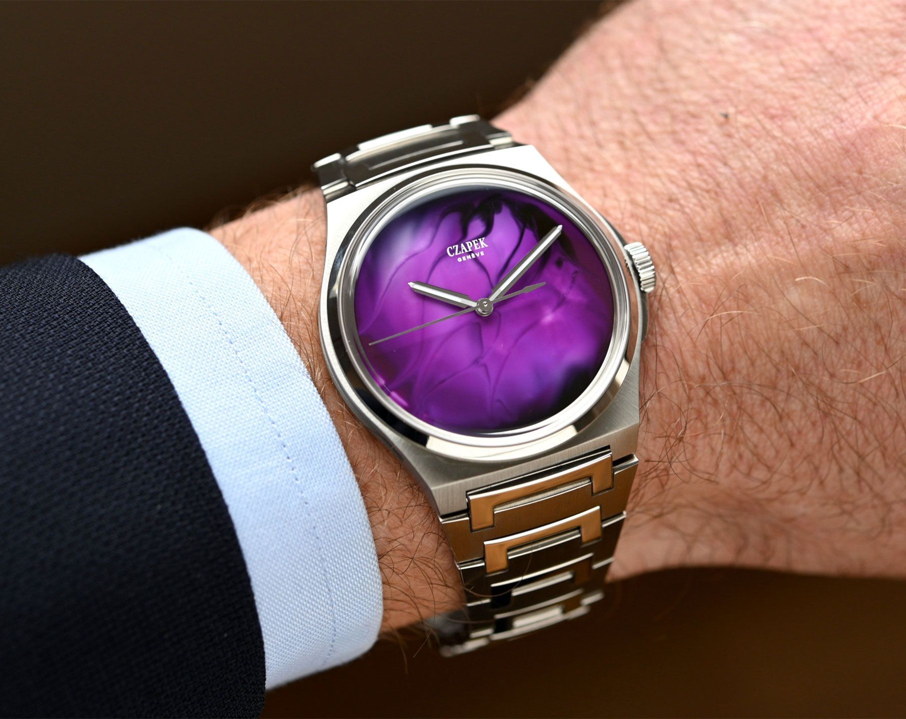 Czapek Antarctique  Purple Dial 40.5 mm Automatic Watch For Men - 5