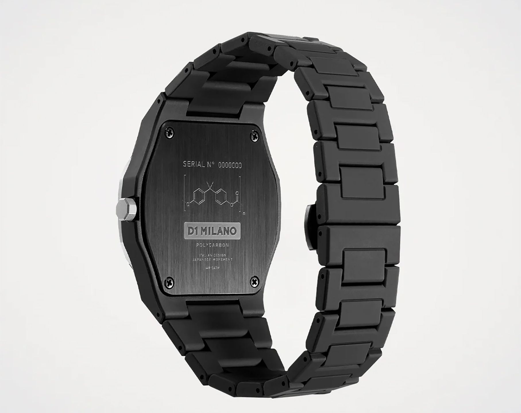 D1 Milano Polycarbon Quartz Unisex Watches in Octagon case Black Dial