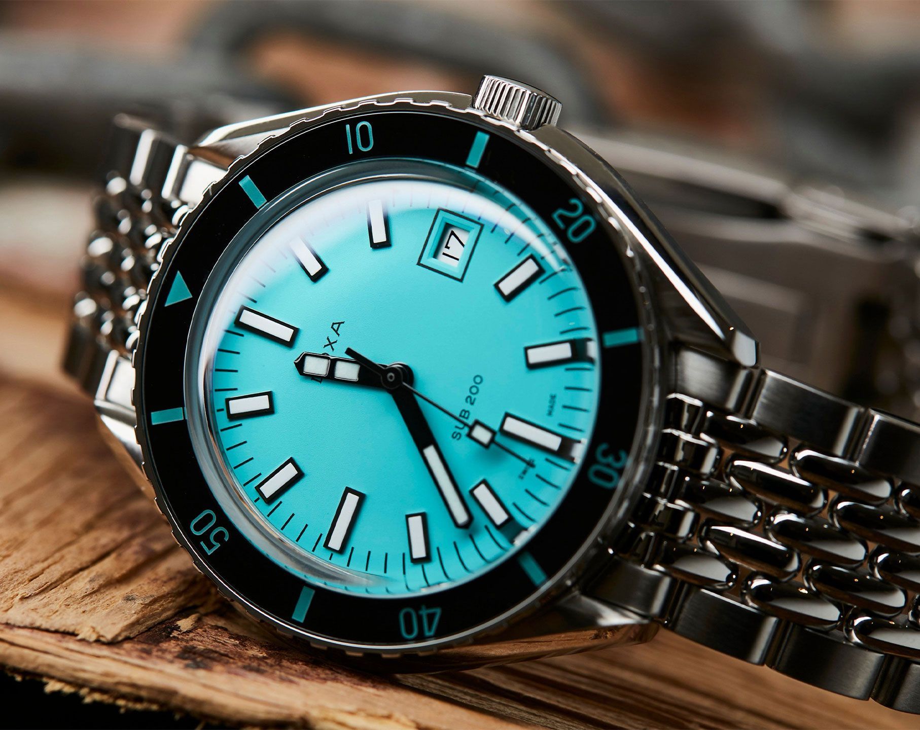 Doxa Aquamarine 42 mm Watch in Turquoise Dial For Men - 5