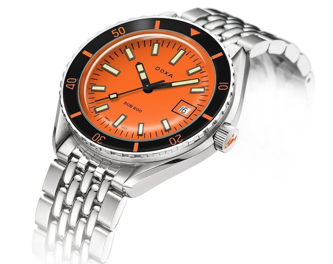 Doxa Professional 42 mm Watch in Orange Dial For Men - 2