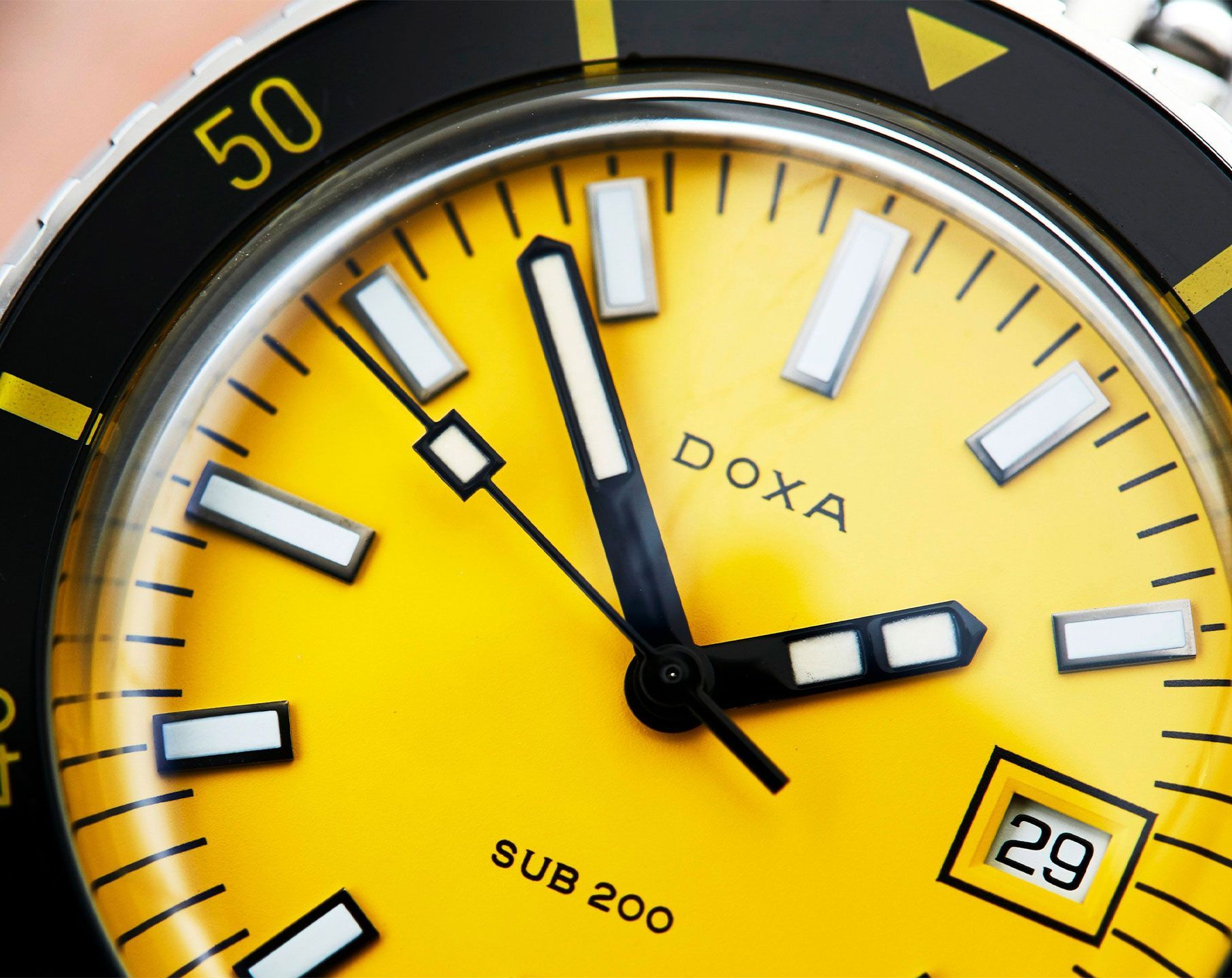 Doxa Divingstar 42 mm Watch in Yellow Dial For Men - 5