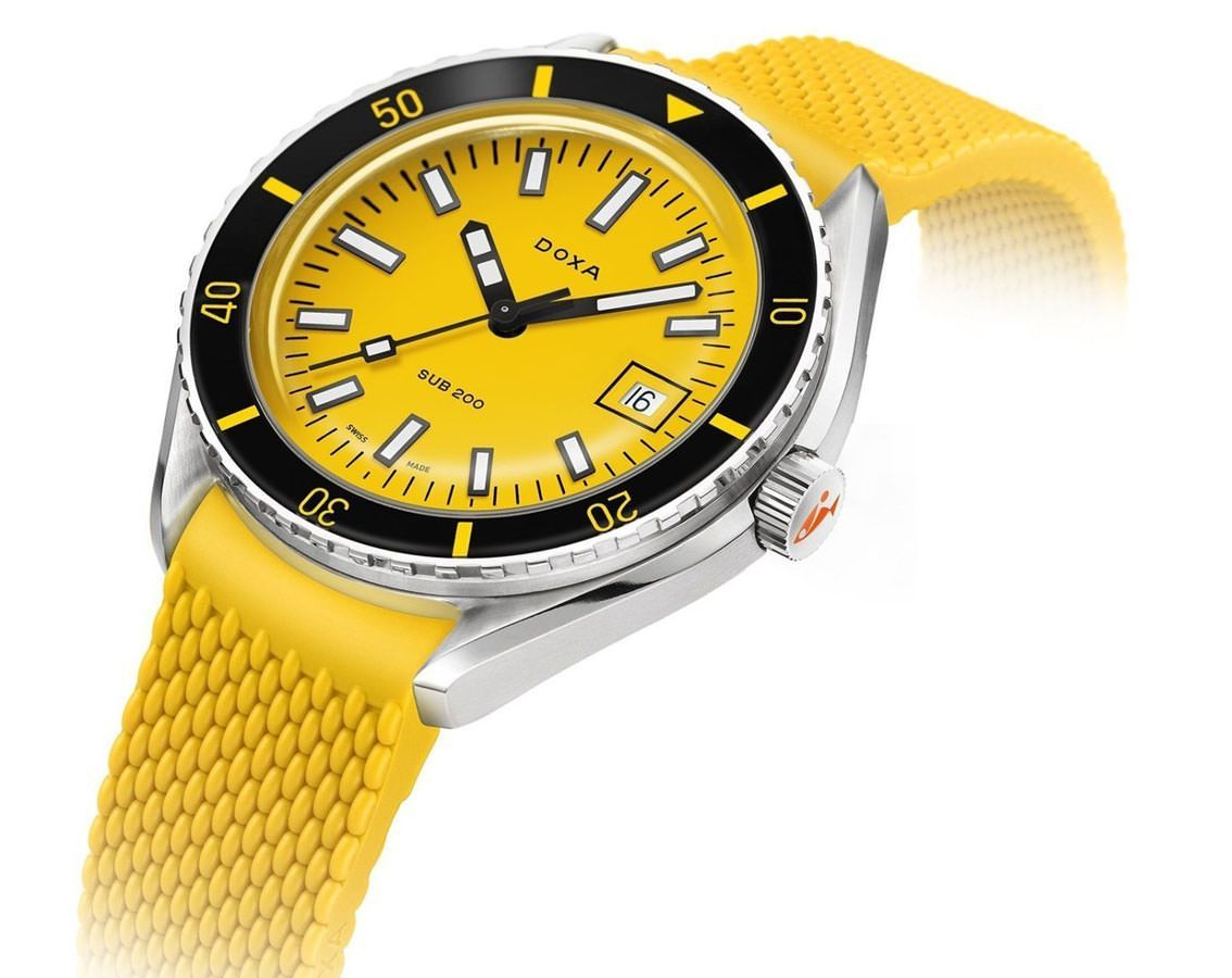 Doxa Divingstar 42 mm Watch in Yellow Dial For Men - 3