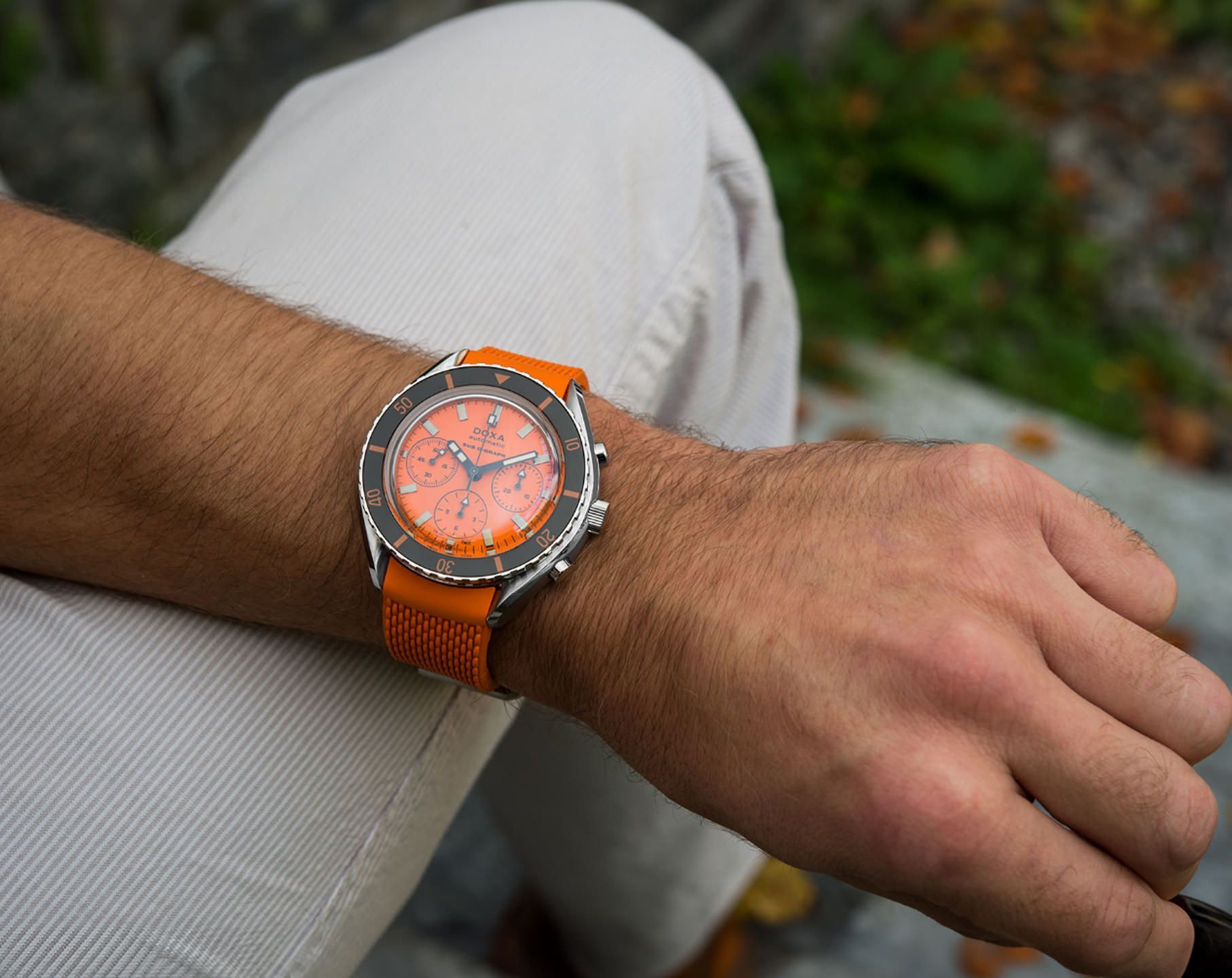 Doxa Professional 45 mm Watch in Orange Dial