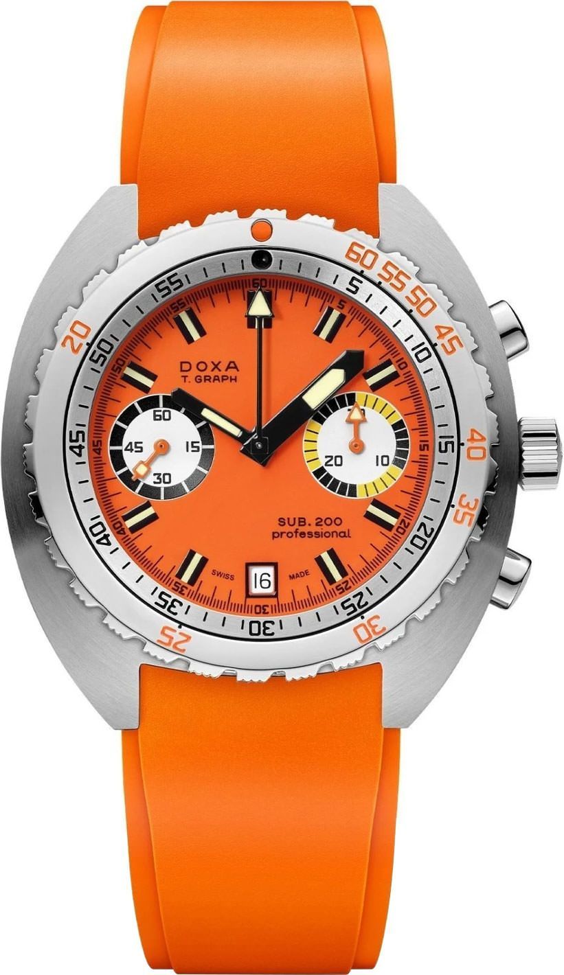 Doxa SUB 200 T.GRAPH Professional Orange Dial 43 mm Manual Winding Watch For Men - 1