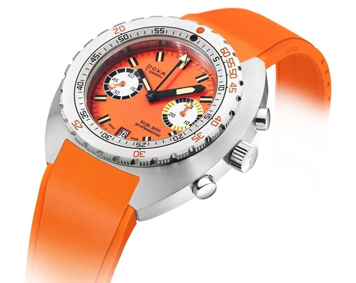 Doxa SUB 200 T.GRAPH Professional Orange Dial 43 mm Manual Winding Watch For Men - 3