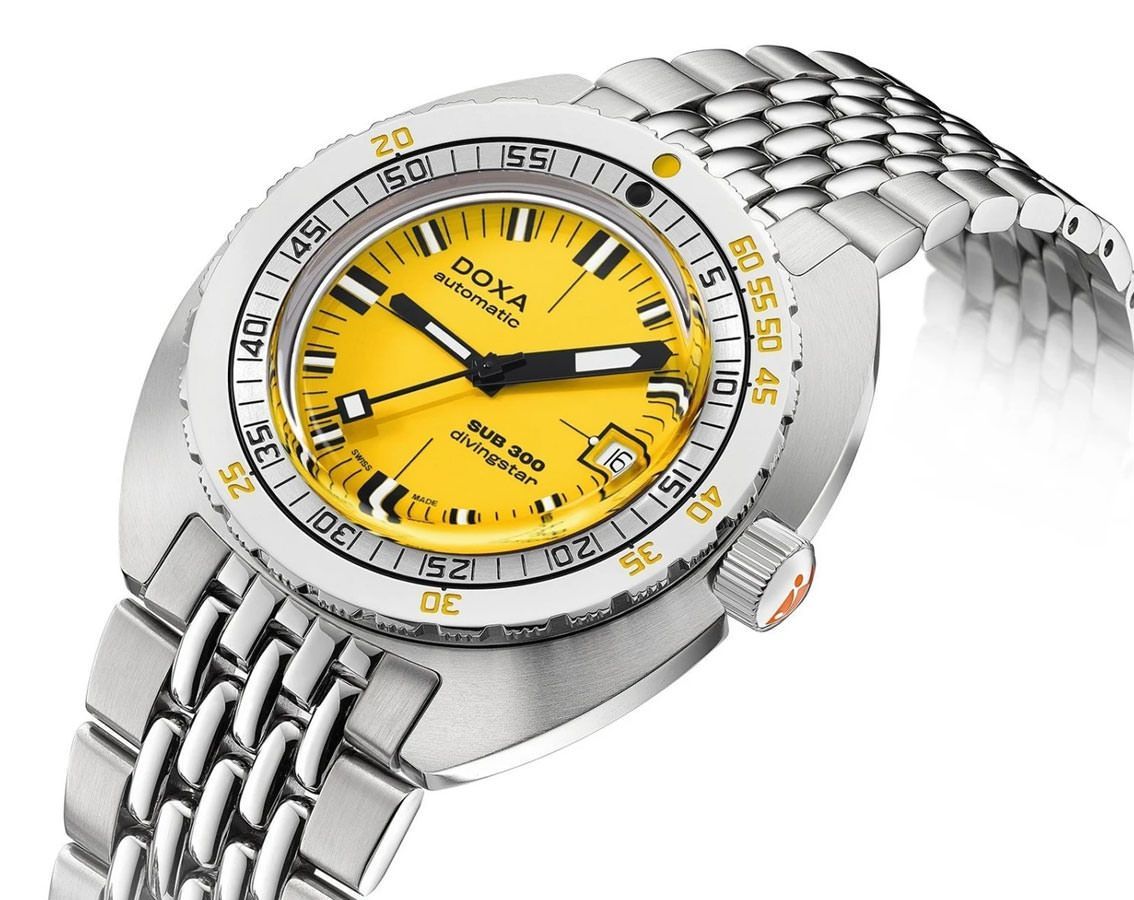 Doxa Divingstar 42.5 mm Watch in Yellow Dial For Men - 2