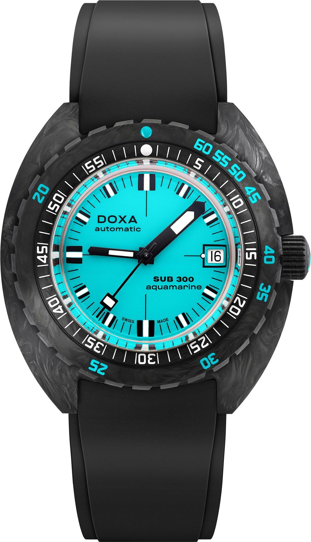 Doxa SUB 300 Carbon Aquamarine Turquoise Dial 42.5 mm Automatic Watch For Men - 1