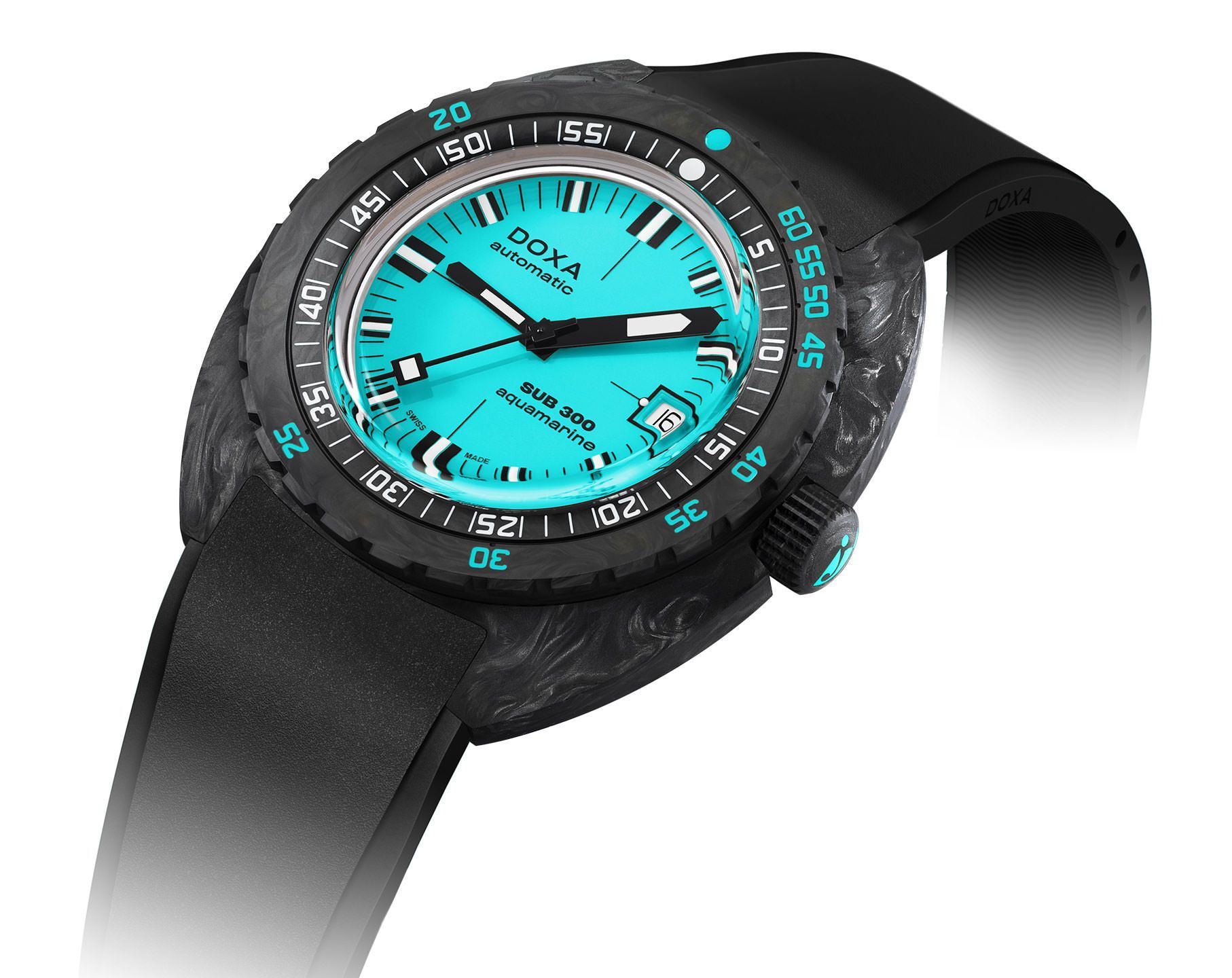 Doxa SUB 300 Carbon Aquamarine Turquoise Dial 42.5 mm Automatic Watch For Men - 3