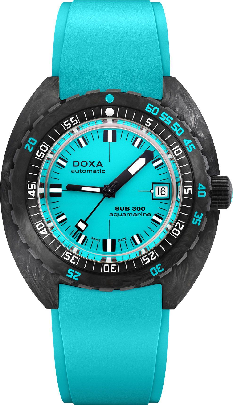 Doxa SUB 300 Carbon Aquamarine Turquoise Dial 42.5 mm Automatic Watch For Men - 1