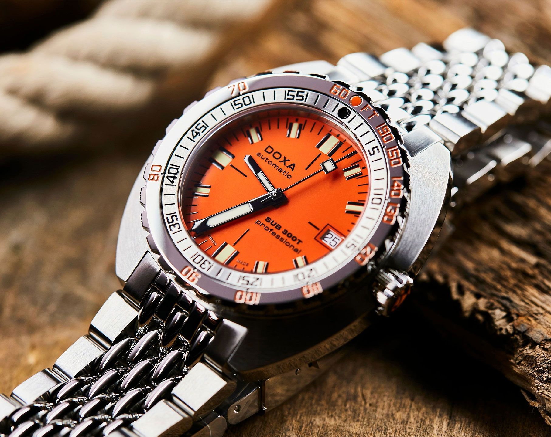 Doxa Professional 42.5 mm Watch in Orange Dial For Men - 8
