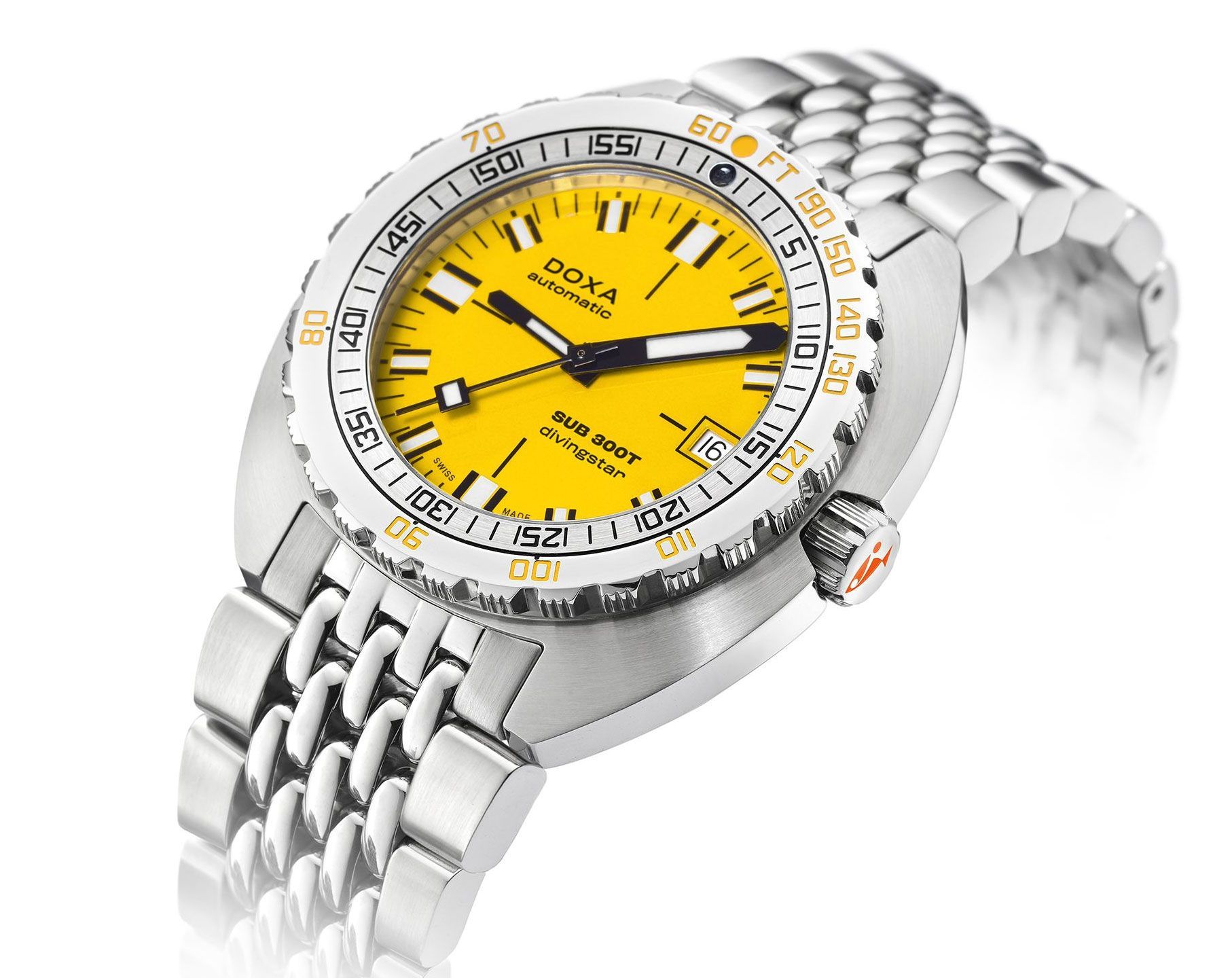 Doxa Divingstar 42.5 mm Watch in Yellow Dial For Men - 3