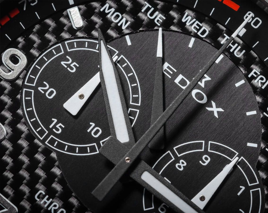 Edox Chronorally  Black Dial 48 mm Quartz Watch For Men - 6