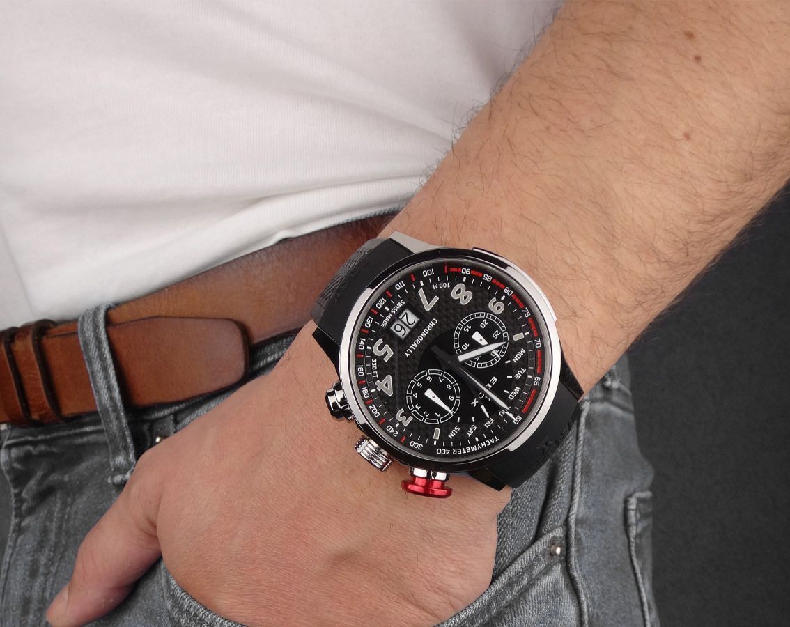 Edox Chronorally  Black Dial 48 mm Quartz Watch For Men - 7