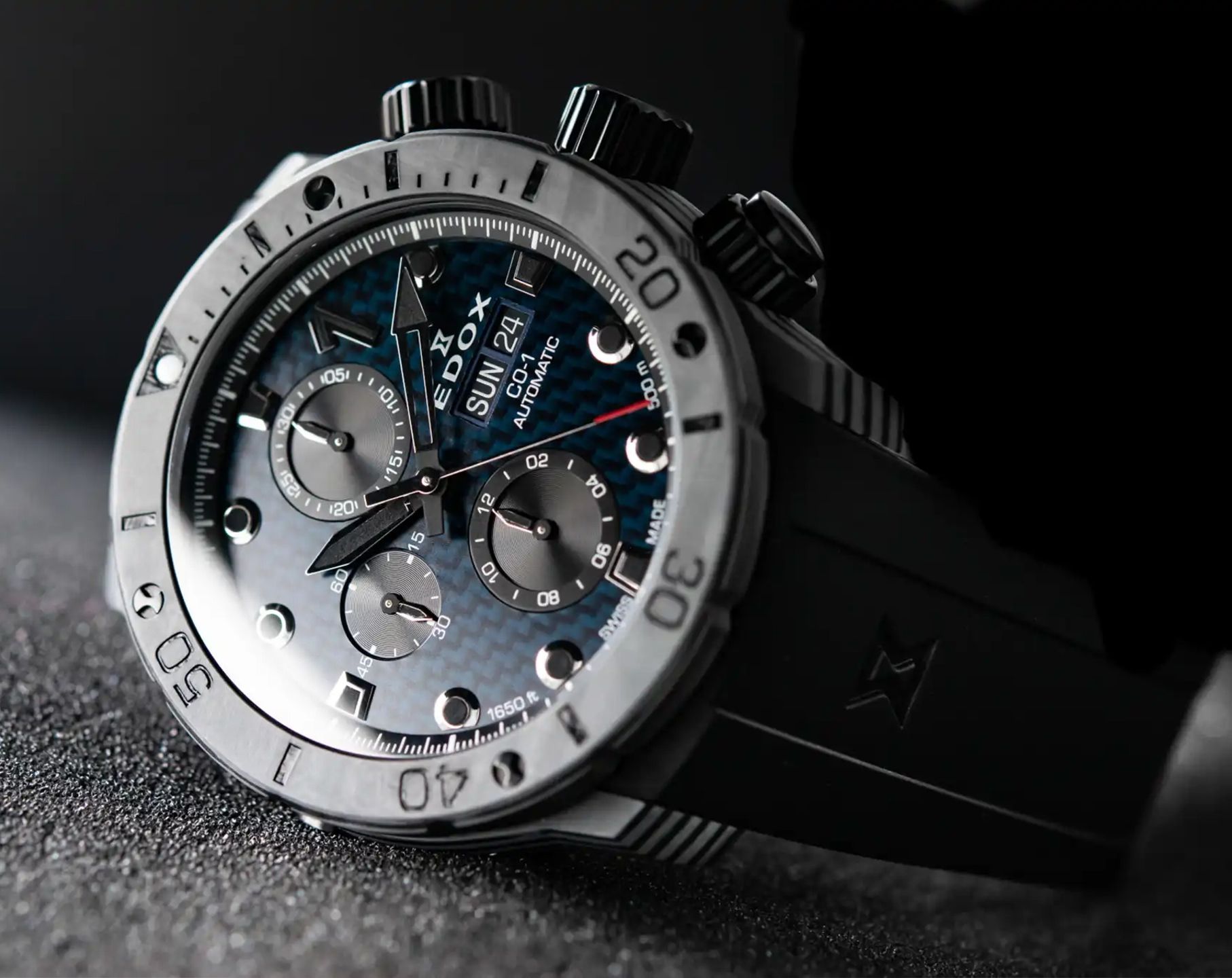 Edox CO-1  Blue Dial 45 mm Automatic Watch For Men - 3