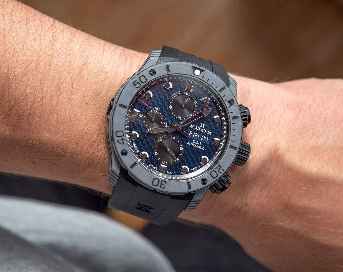 Edox CO-1  Blue Dial 45 mm Automatic Watch For Men - 6