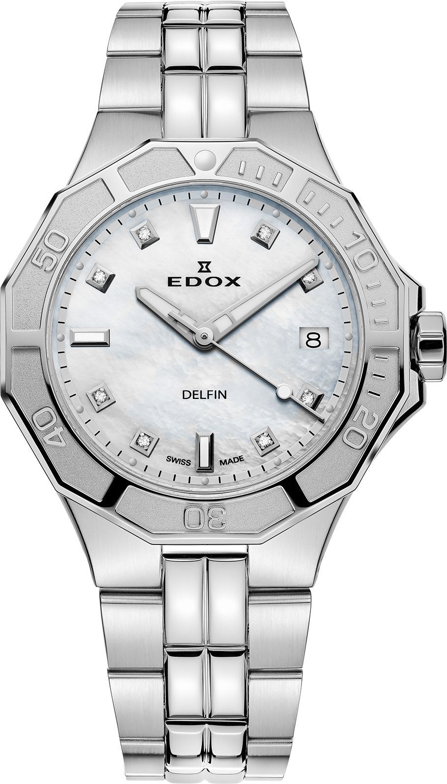 Edox Delfin The Original  Silver Dial 38 mm Quartz Watch For Women - 1