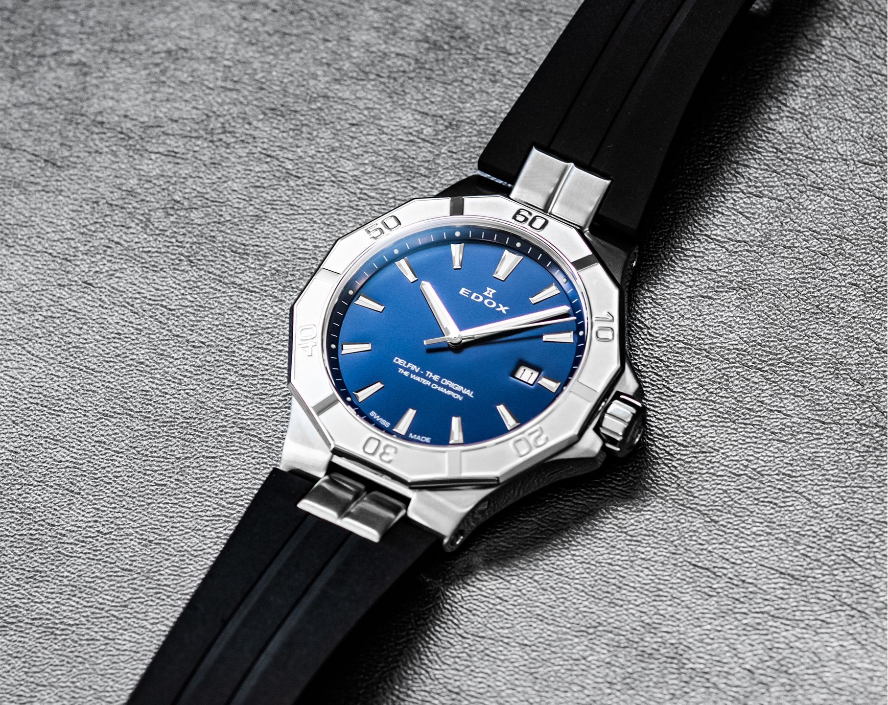 Edox Delfin The Original  Blue Dial 43 mm Quartz Watch For Men - 2