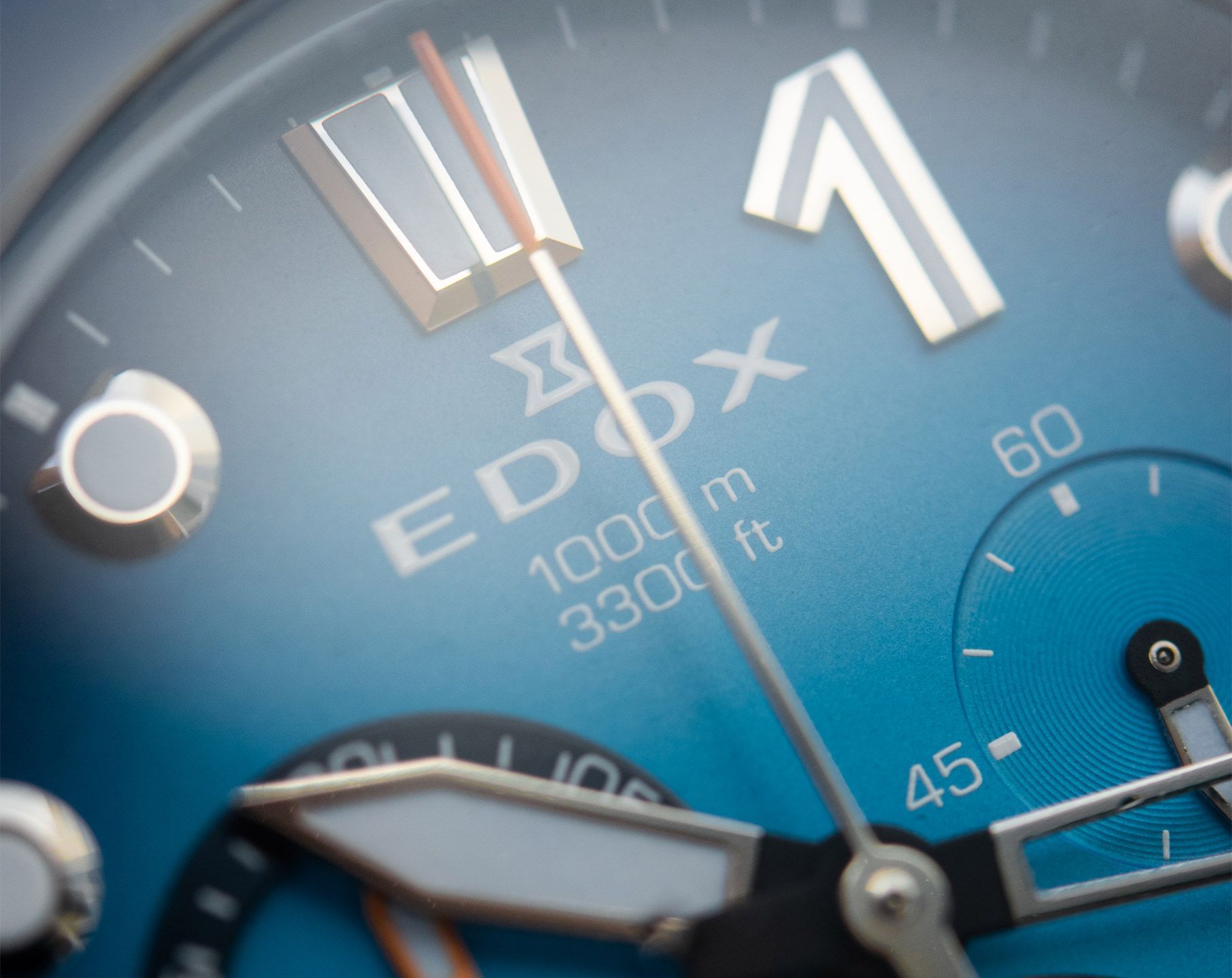 Edox CO-1  Blue Dial 45 mm Quartz Watch For Men - 4