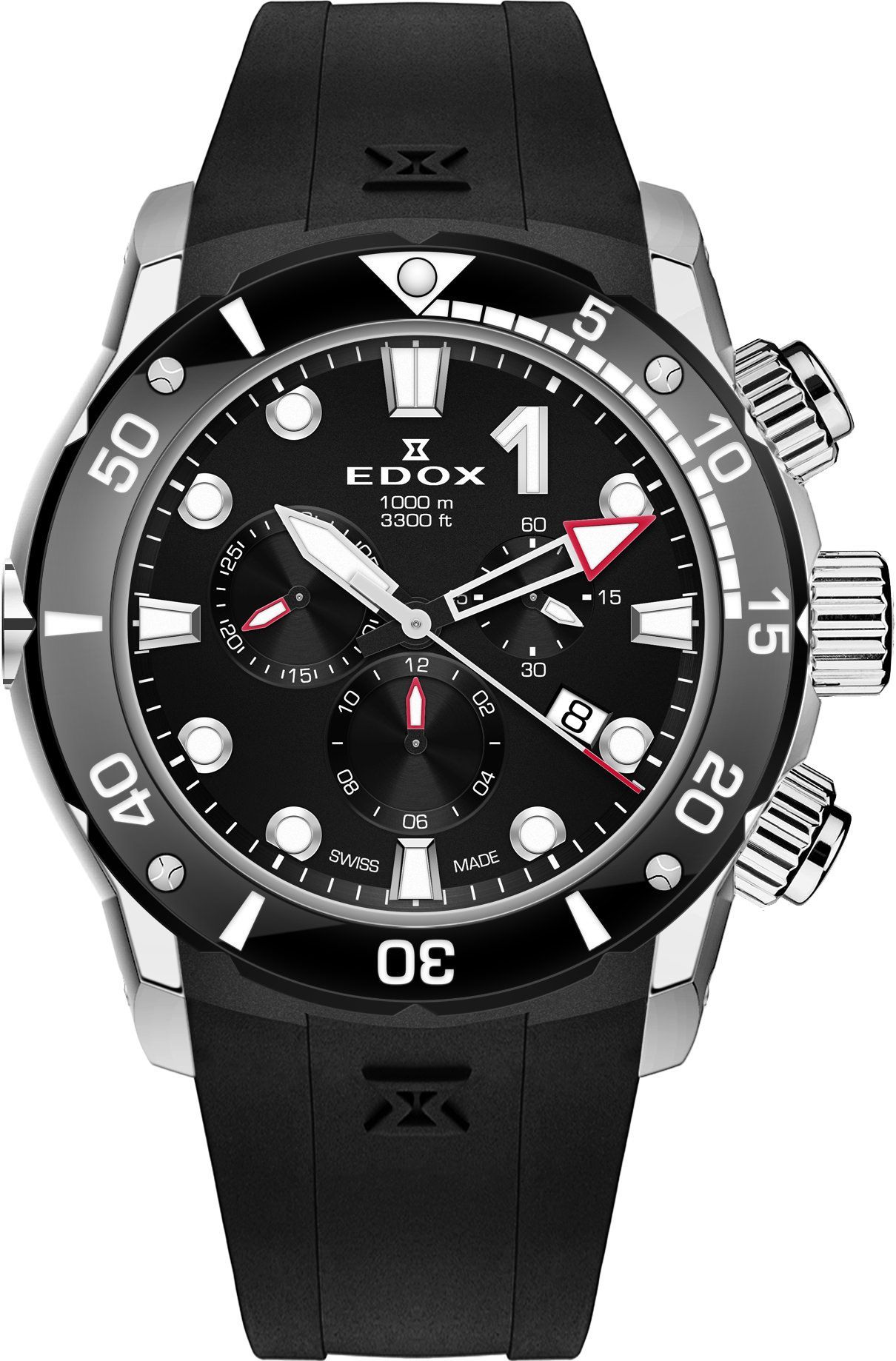 Edox CO-1  Black Dial 45 mm Quartz Watch For Men - 1