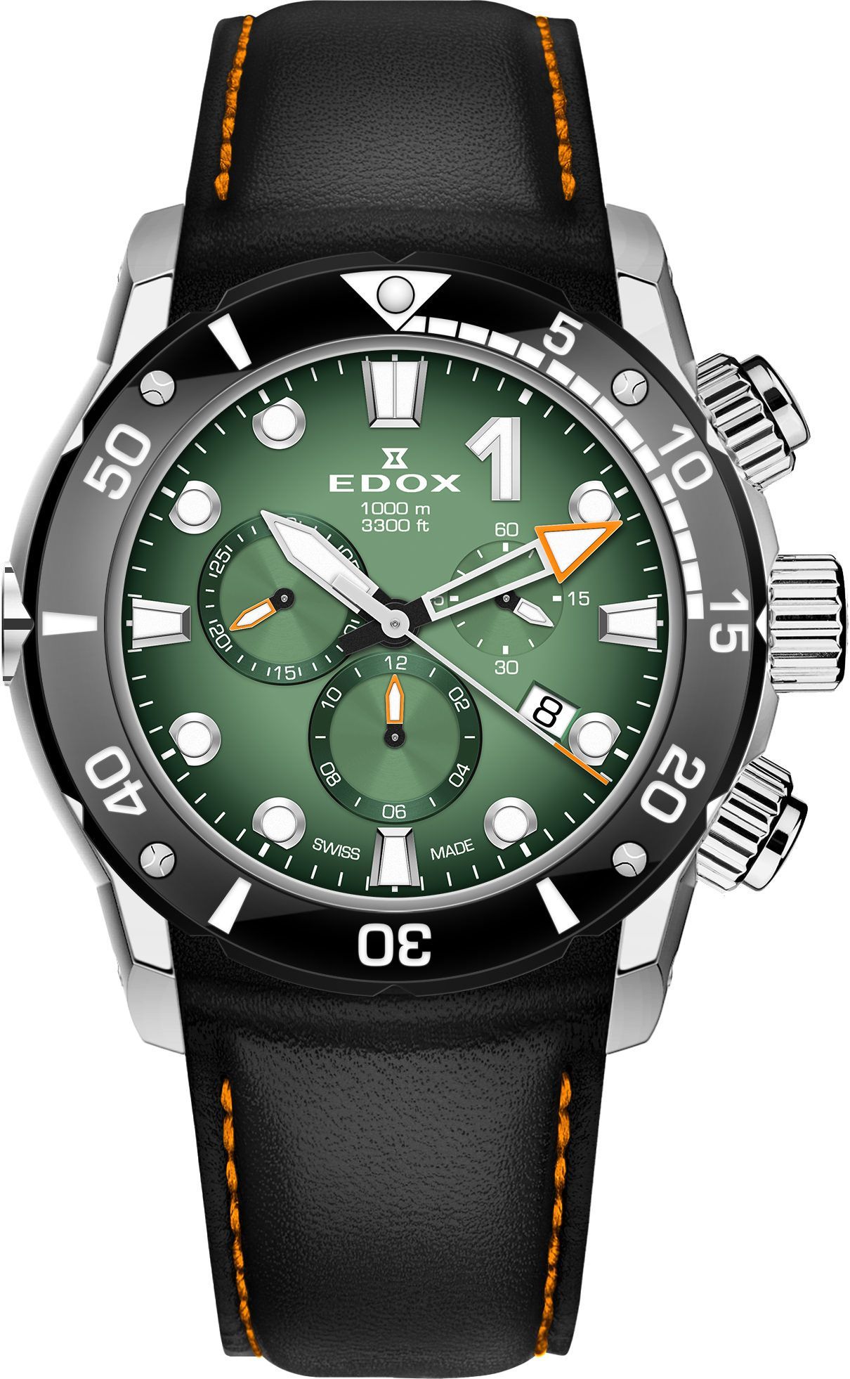 Edox CO-1  Green Dial 45 mm Quartz Watch For Men - 1