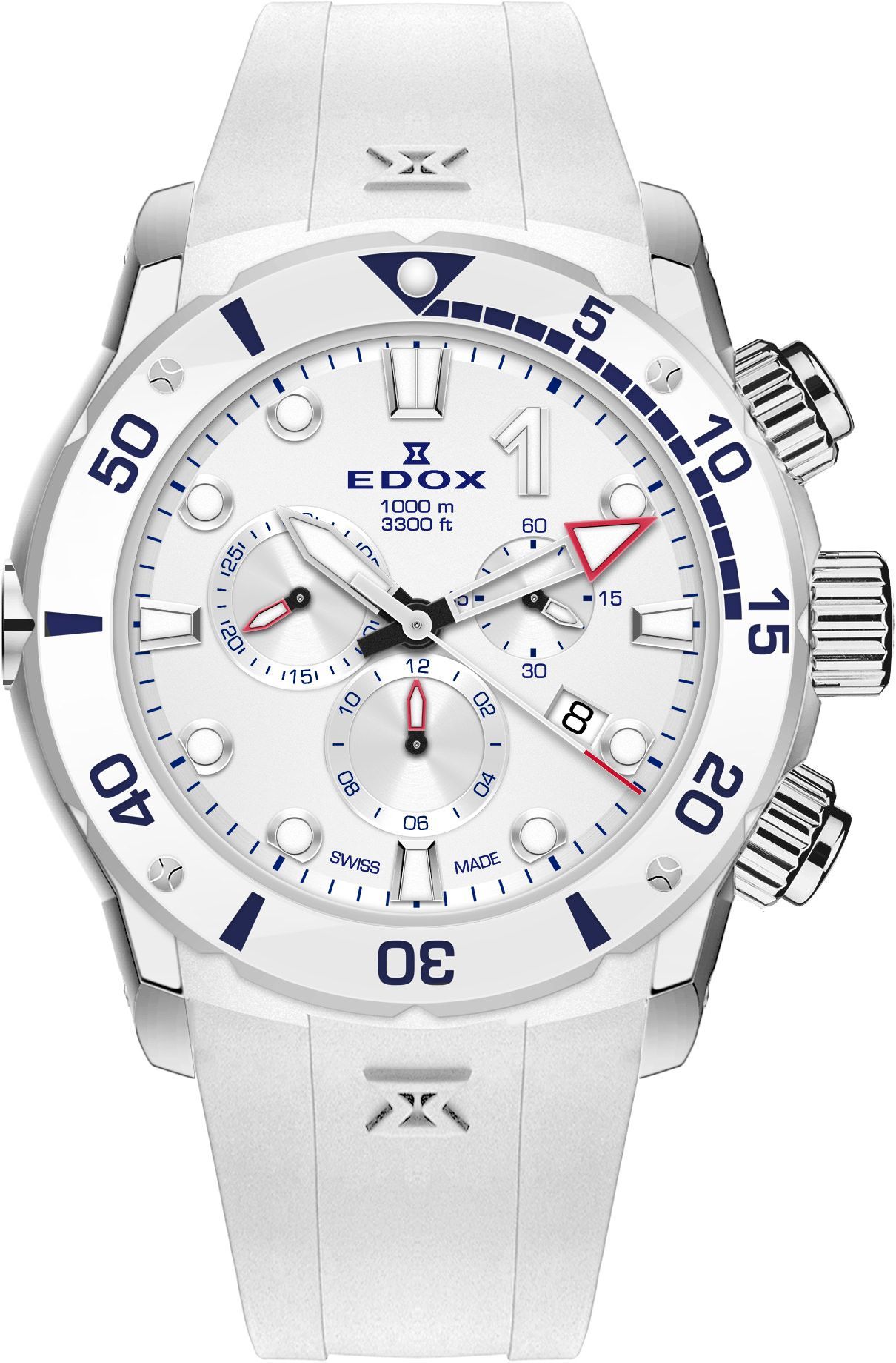 Edox CO-1  White Dial 45 mm Quartz Watch For Men - 1