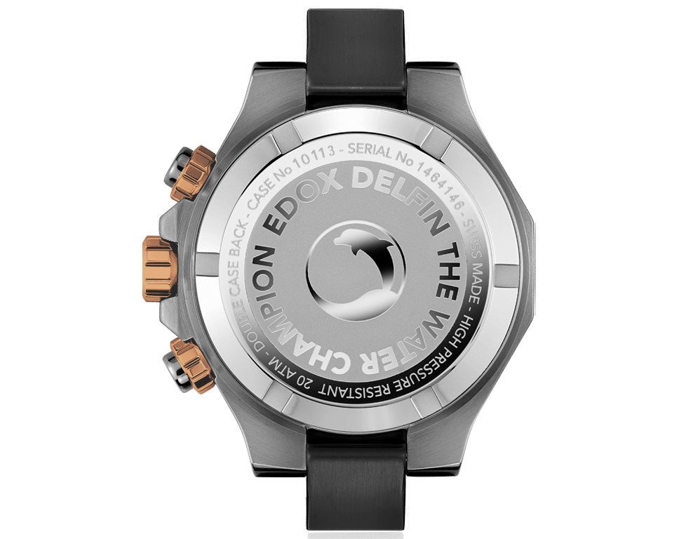 Edox Delfin The Original  Brown Dial 43 mm Quartz Watch For Men - 2