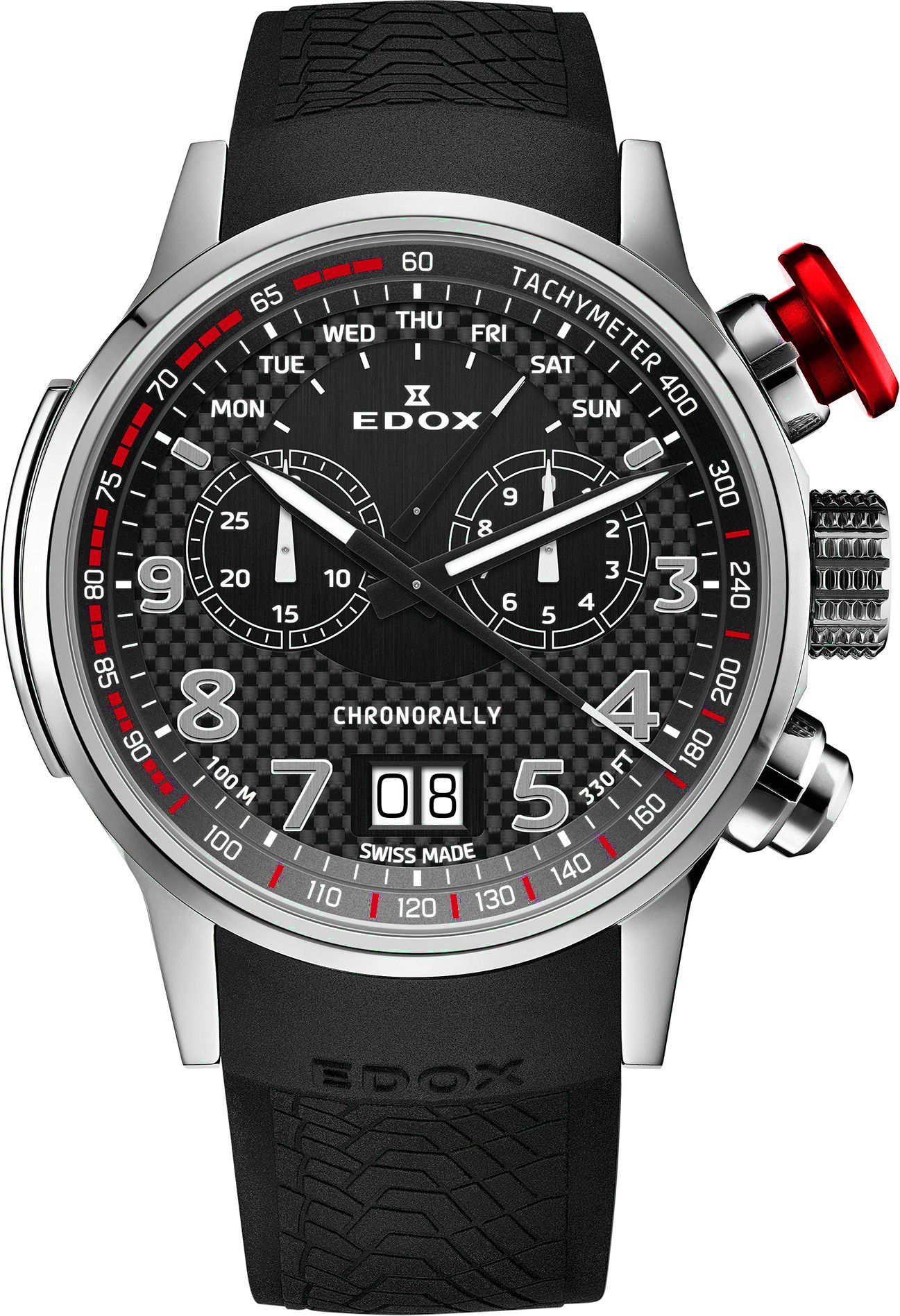 Edox Chronorally  Black Dial 48 mm Quartz Watch For Men - 1
