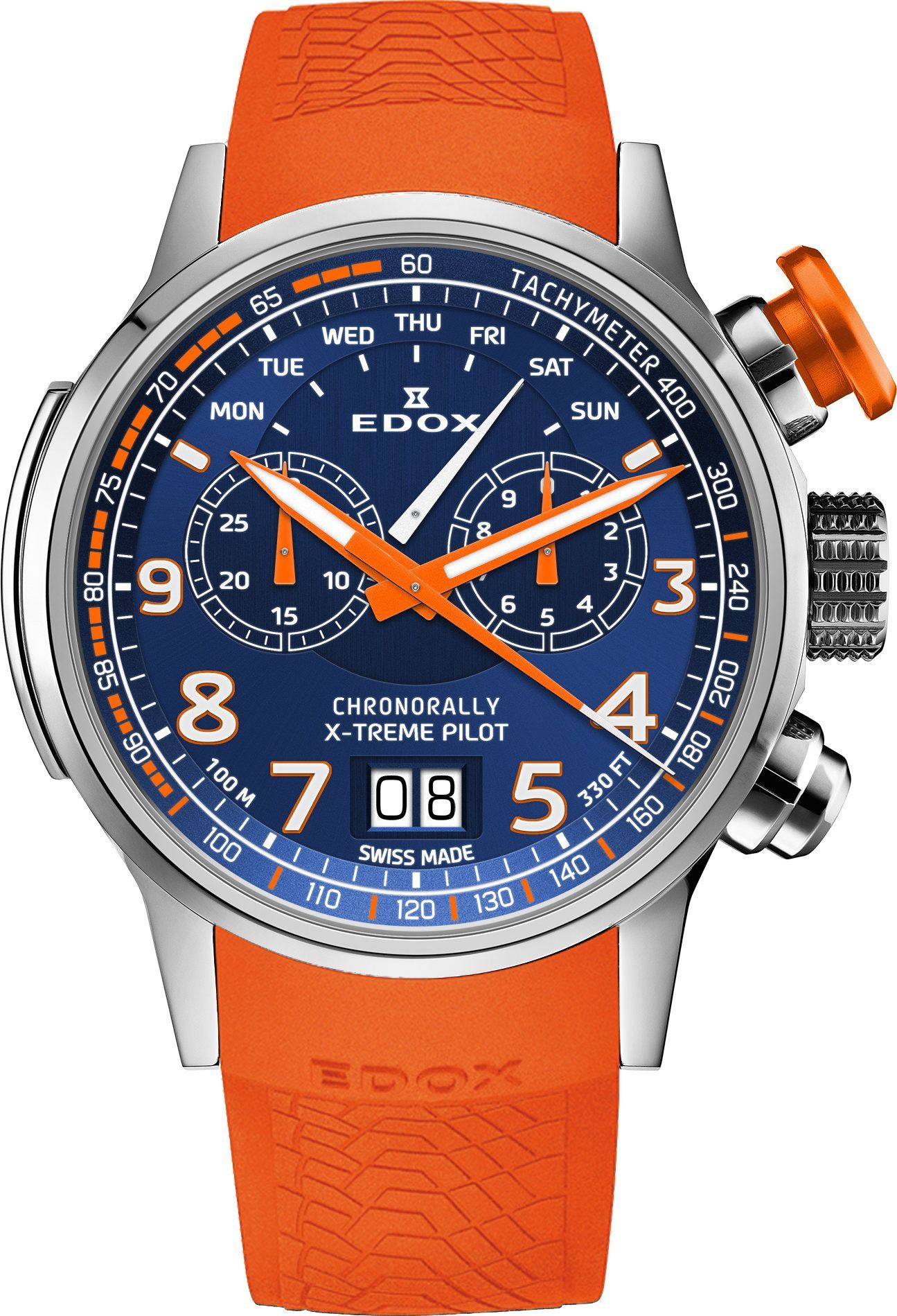 Edox Chronorally  Blue Dial 48 mm Quartz Watch For Men - 1
