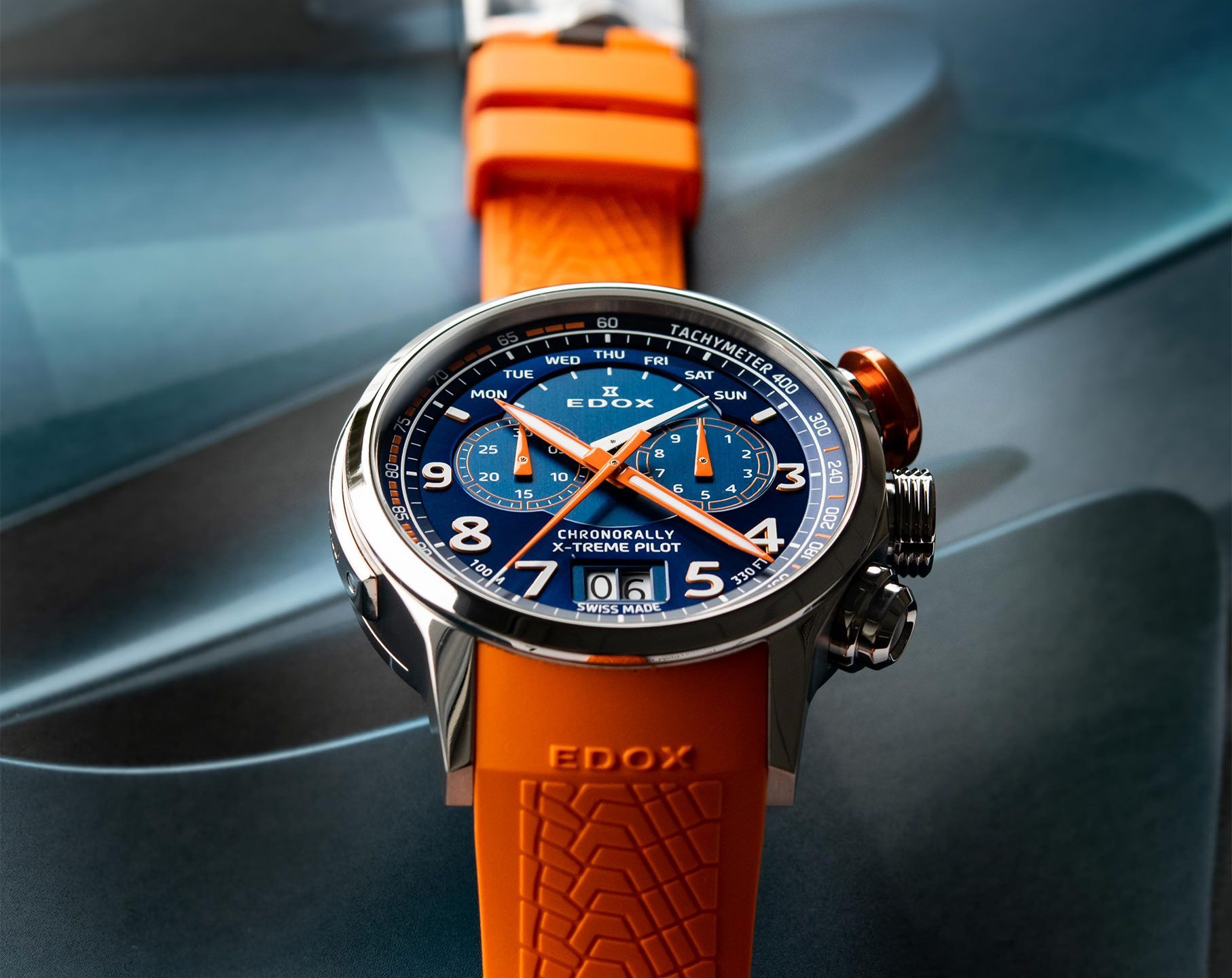 Edox Chronorally  Blue Dial 48 mm Quartz Watch For Men - 2