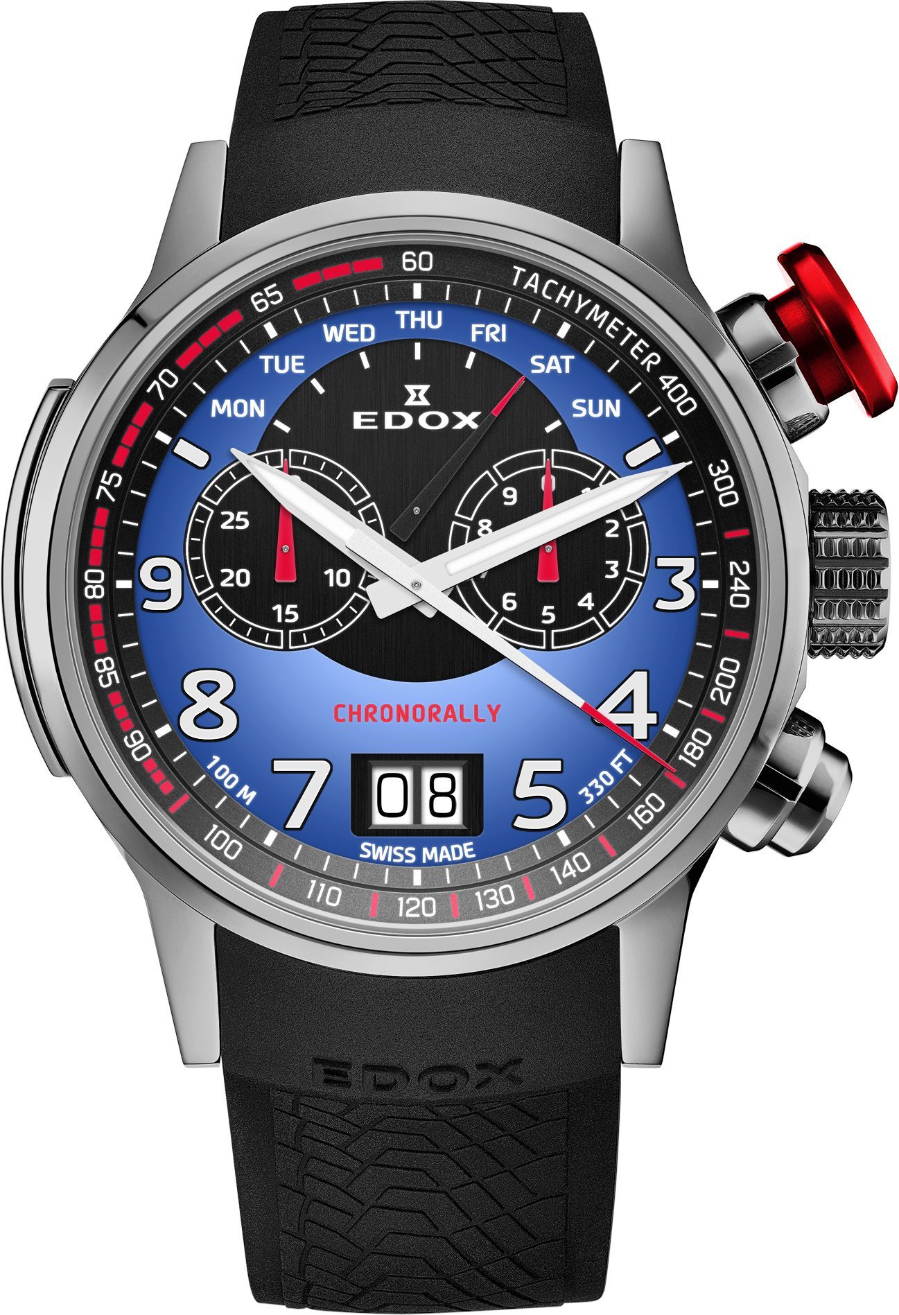Edox Chronorally  Blue Dial 48 mm Quartz Watch For Men - 1