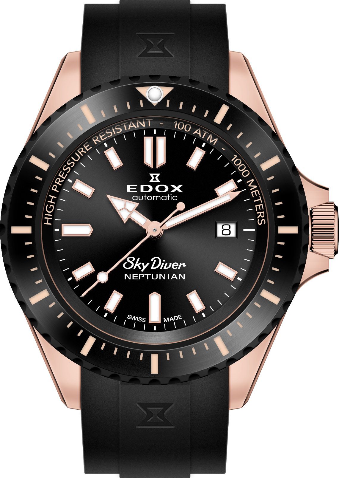 Edox SkyDiver 44 mm Watch in Black Dial