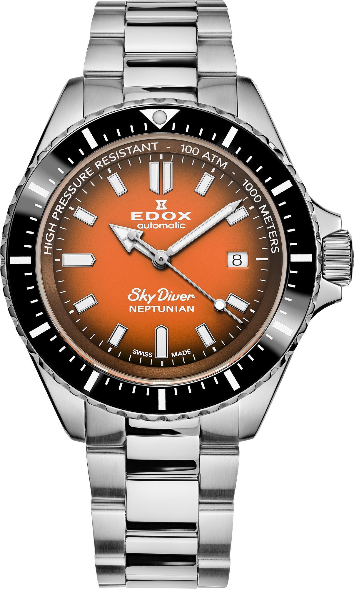 Edox SkyDiver  Orange Dial 44 mm Automatic Watch For Men - 1