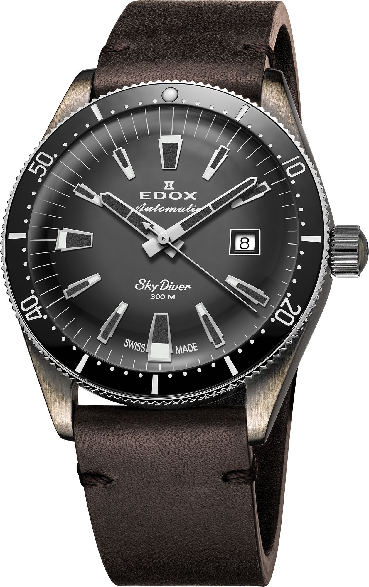 Edox SkyDiver  Grey Dial 42 mm Automatic Watch For Men - 1
