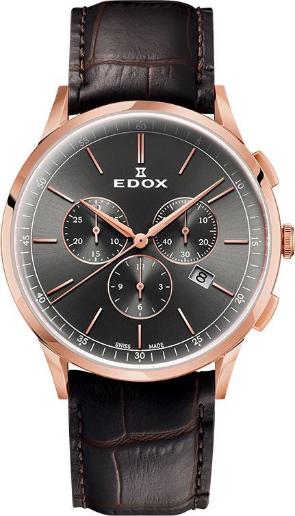Edox Les Vauberts  Grey Dial 42 mm Quartz Watch For Men - 1